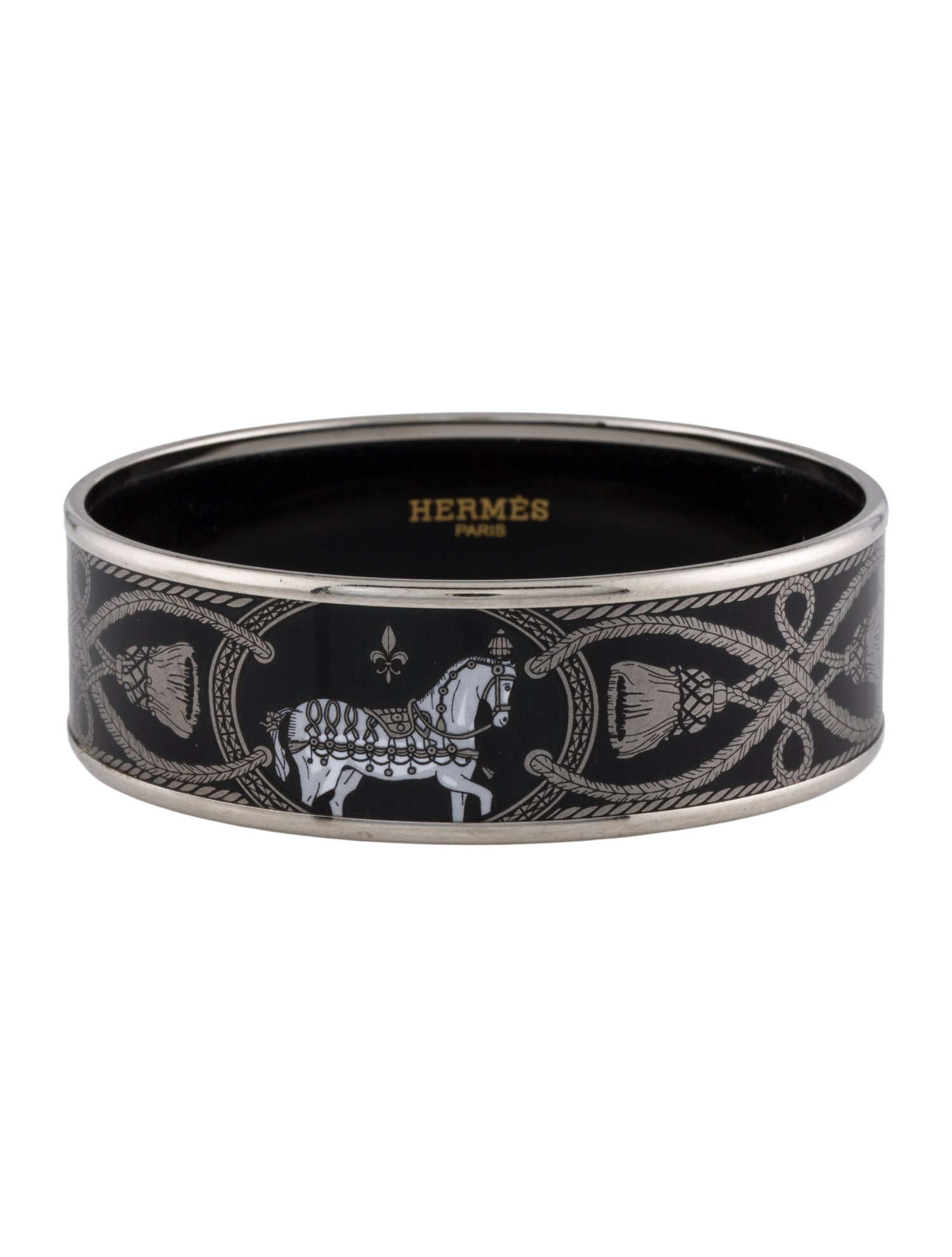 Hermès Enamel Wide Bangle Bracelet