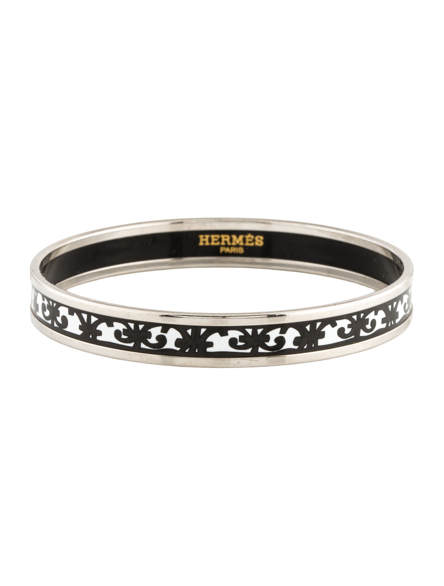 Hermès Enamel Narrow Bangle Bracelet