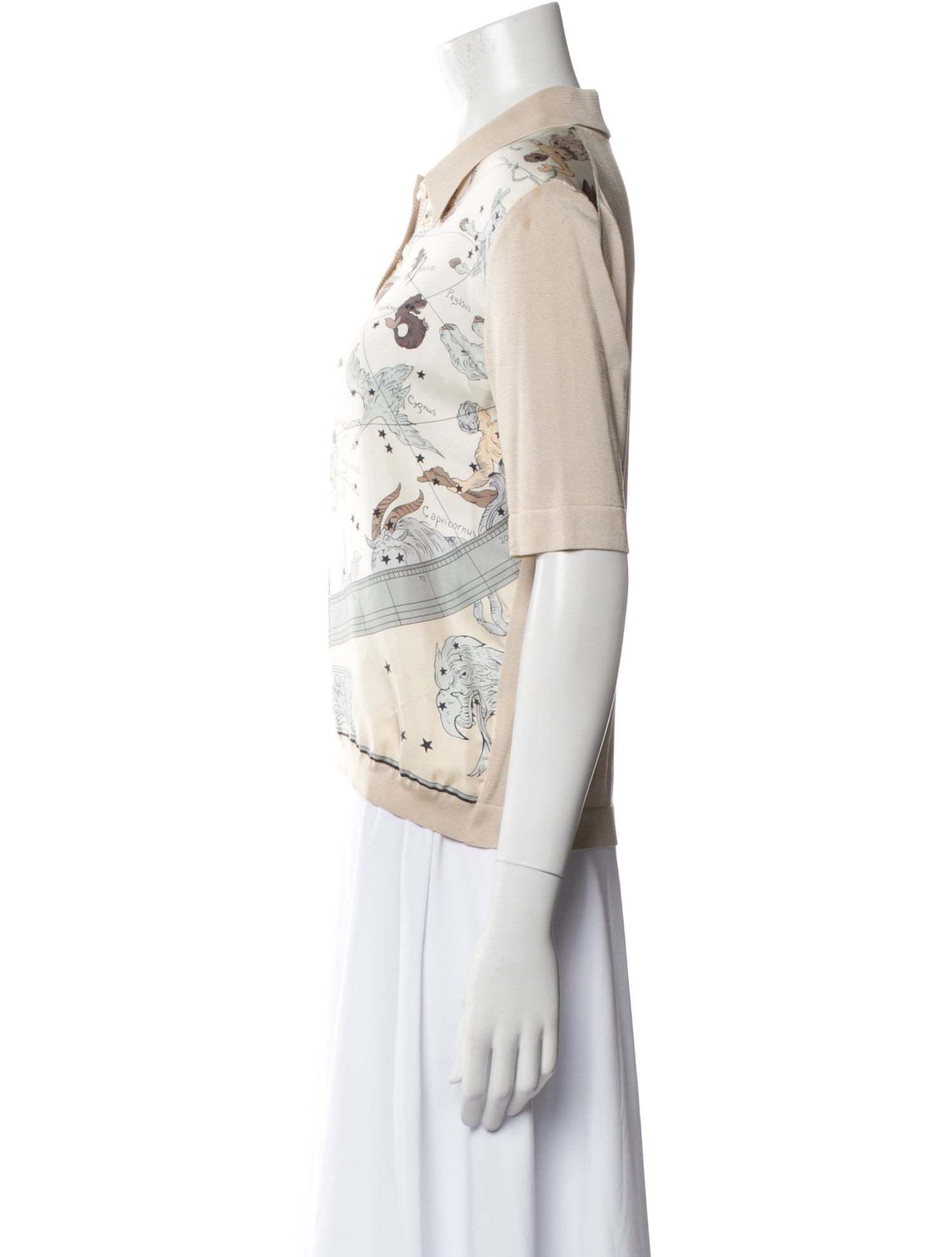 Hermès Silk Paisley Print Polo w/ Tags