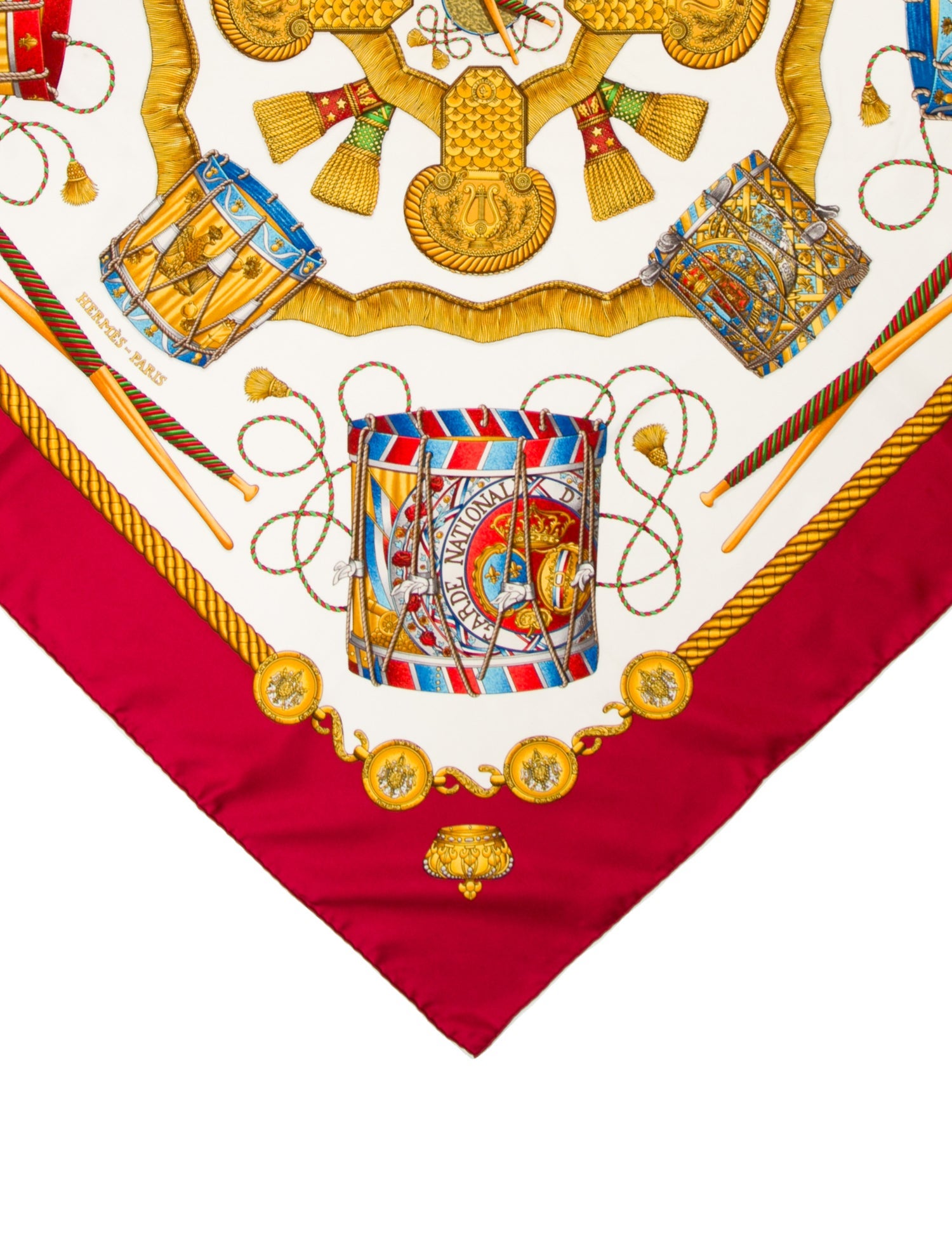 Hermès Les Tambours Silk Scarf