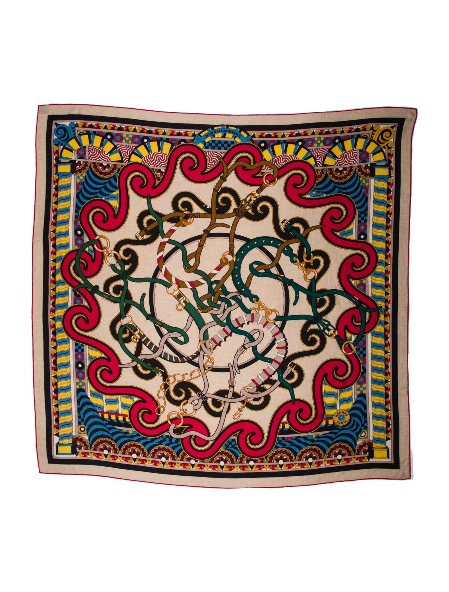 Hermès Harnais en Rosace Cashmere Shawl