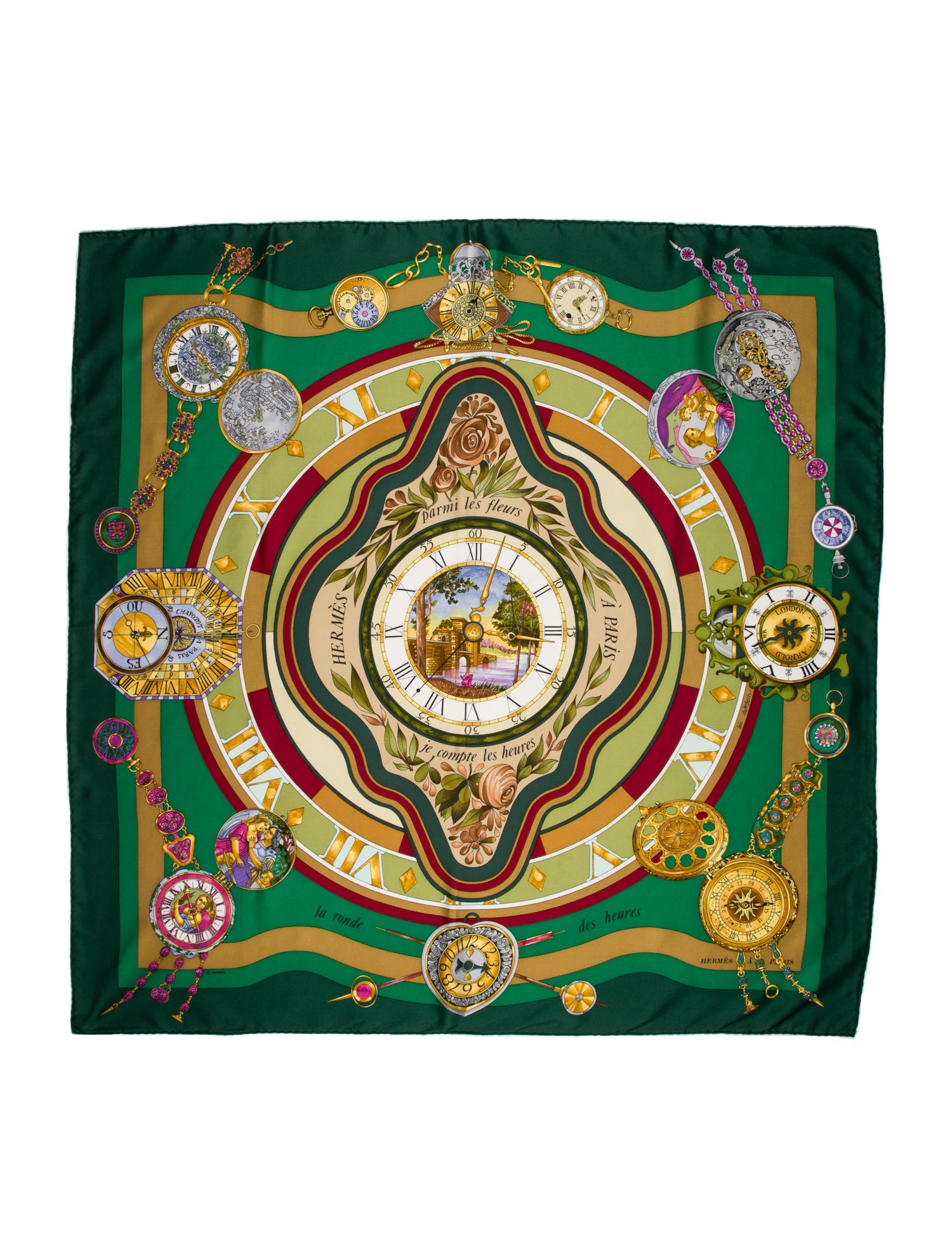 Hermès La Ronde Des Heures Silk Scarf