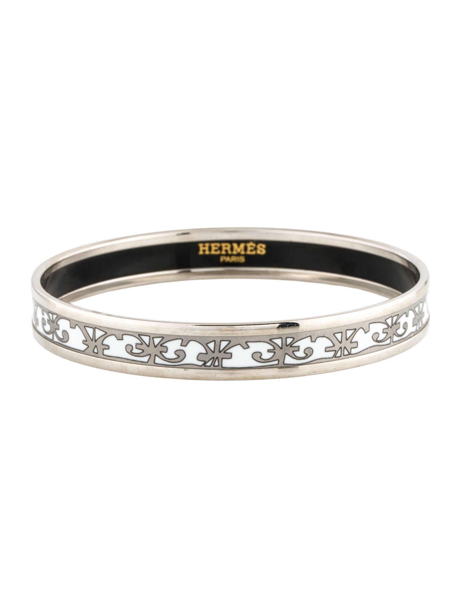 Hermès Enamel Narrow Bangle Bracelet