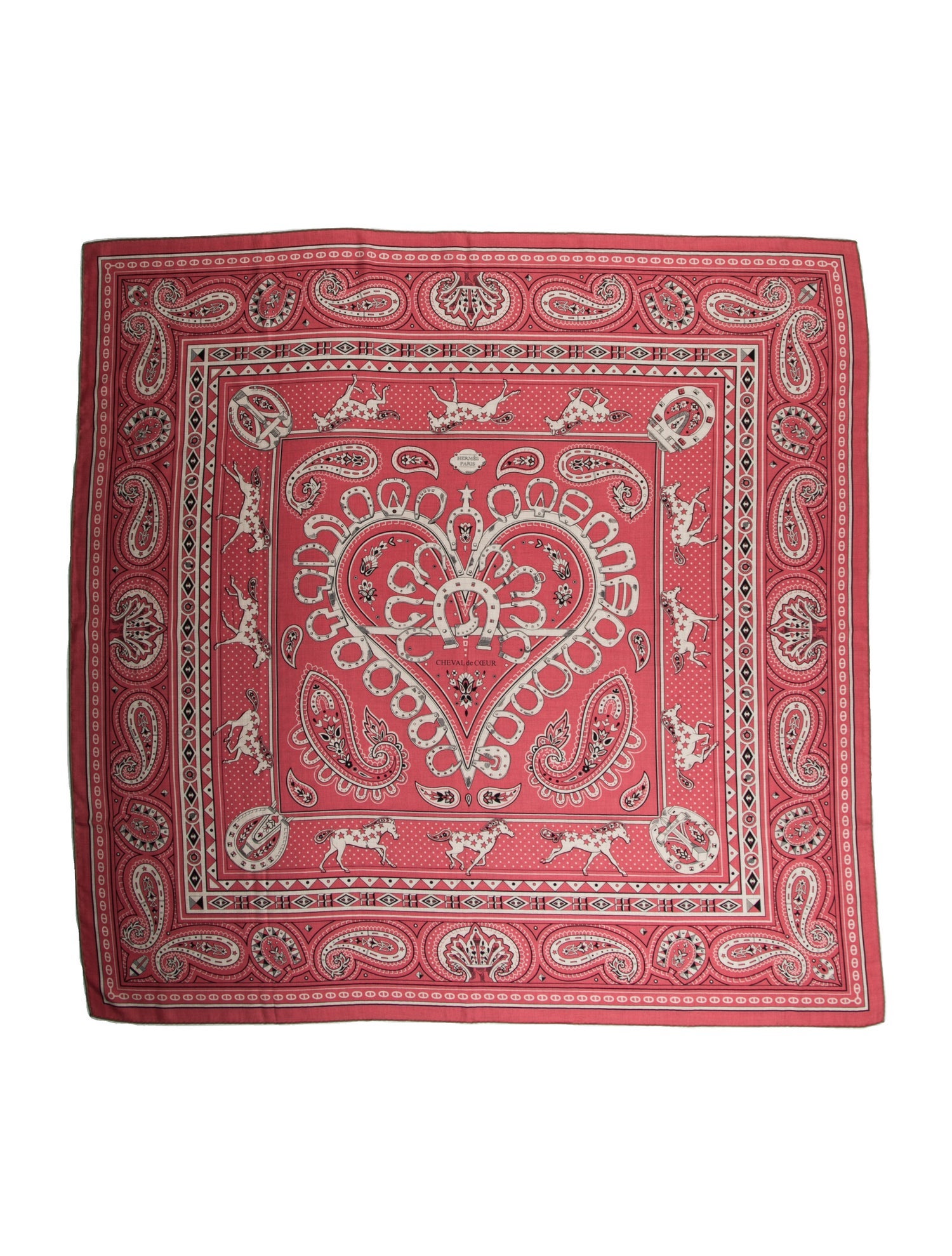 Hermès Cheval De Coeur Cashmere Shawl