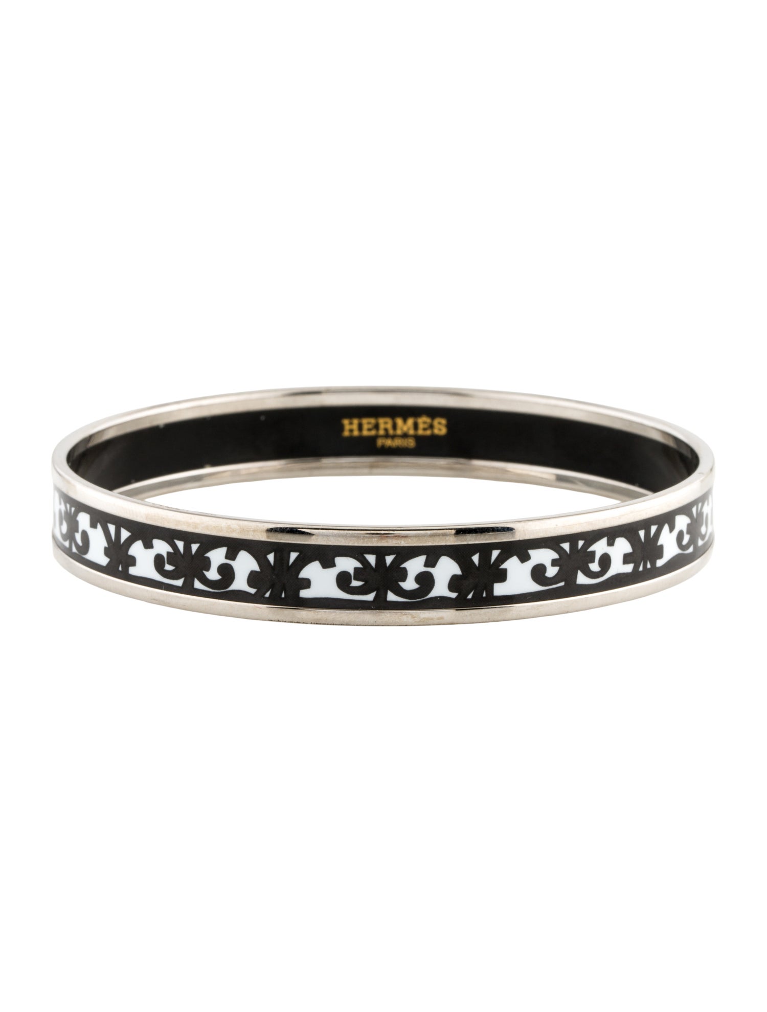 Hermès Enamel Narrow Bangle Bracelet