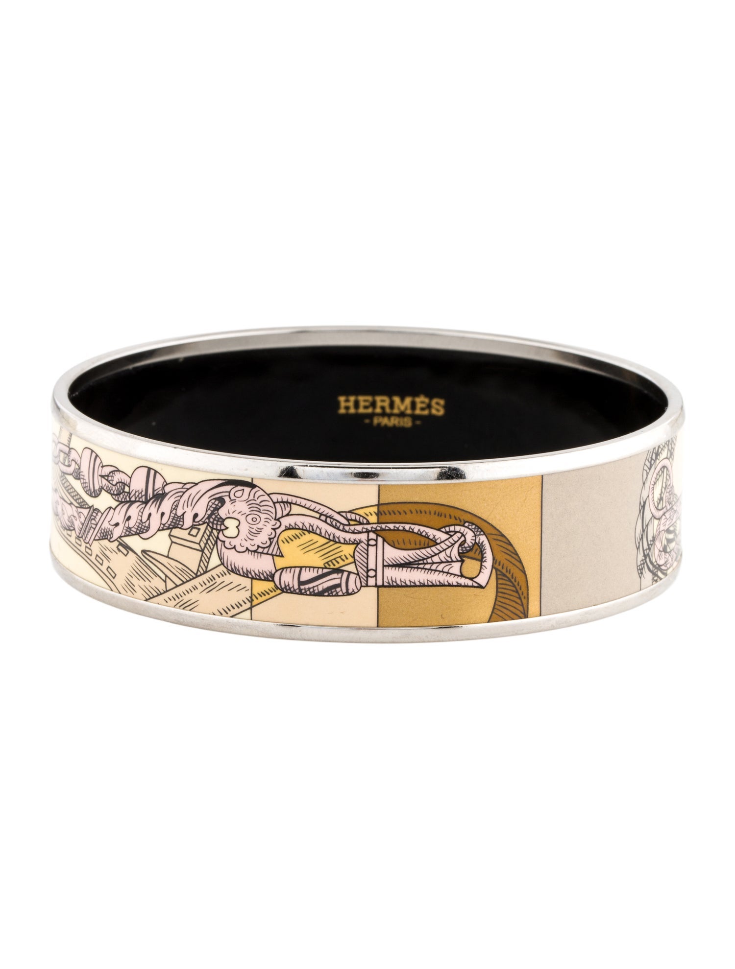 Hermès Enamel Wide Bangle Bracelet