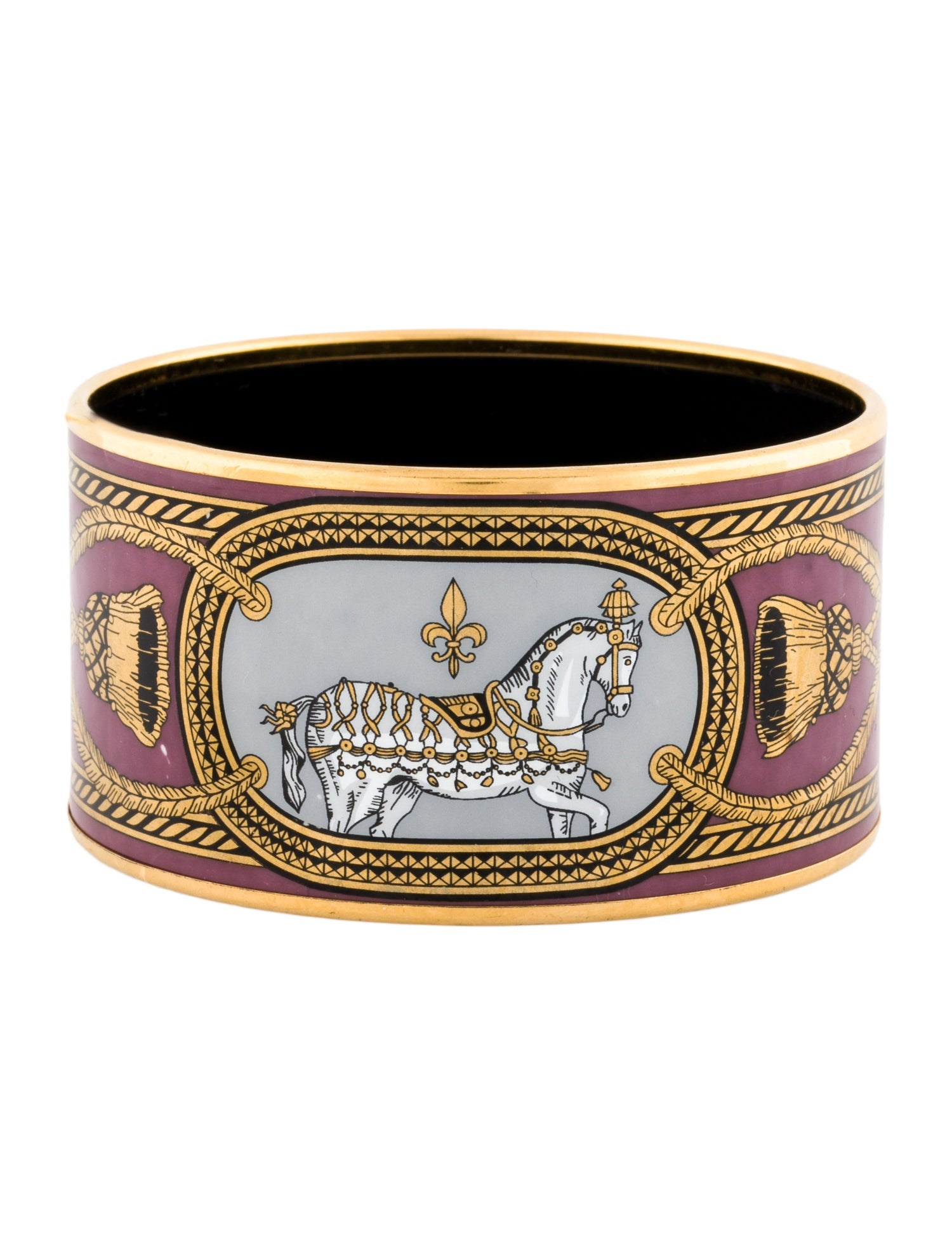 Hermès Extra Wide Enamel Bangle Bracelet