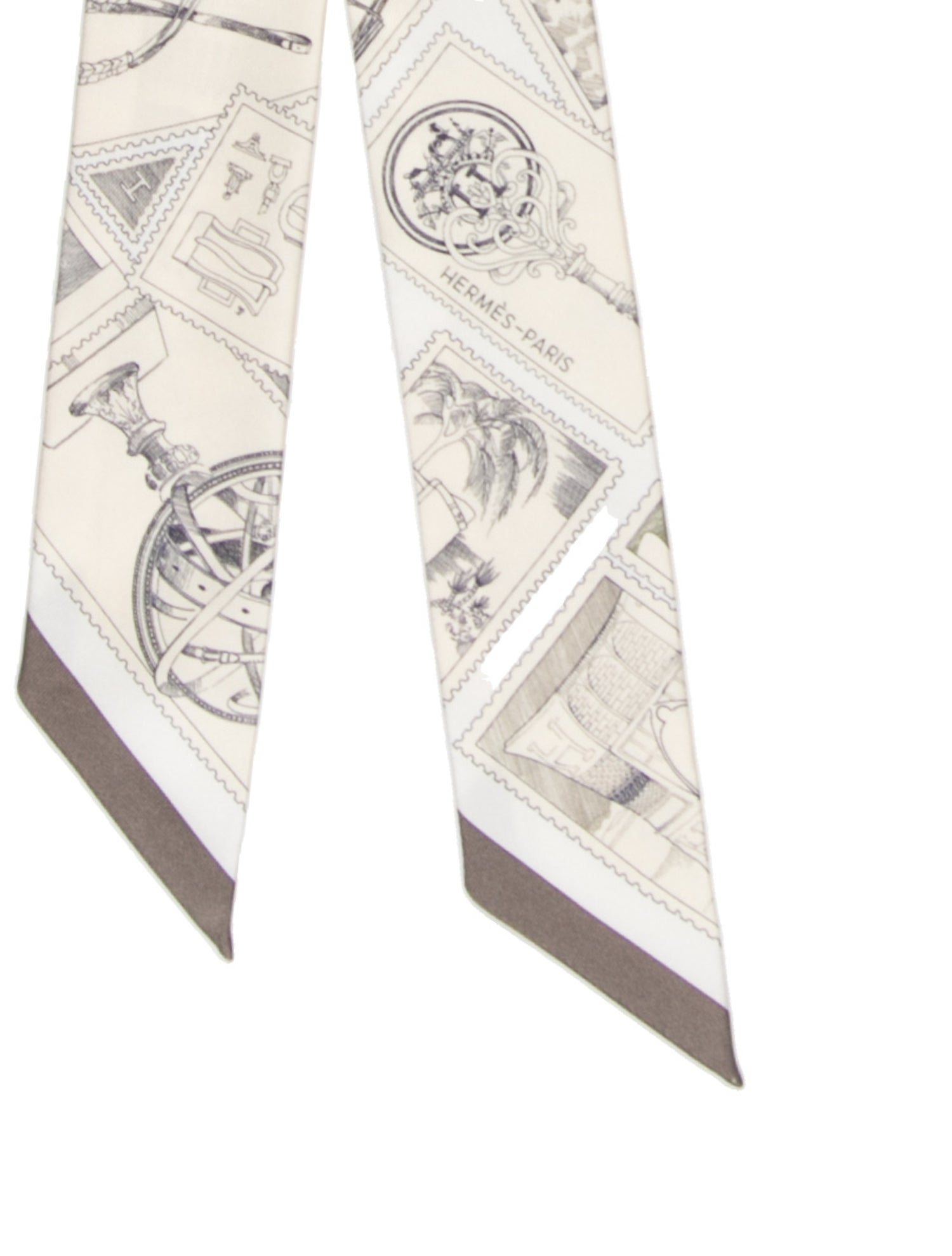 Hermès Le Philateliste du Faubourg Silk Twilly Scarf w/ Tags