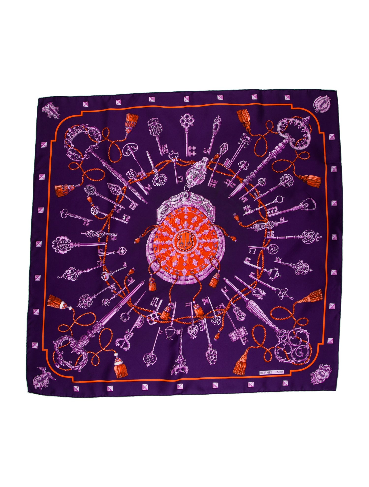 Hermès Les Clés Silk Scarf