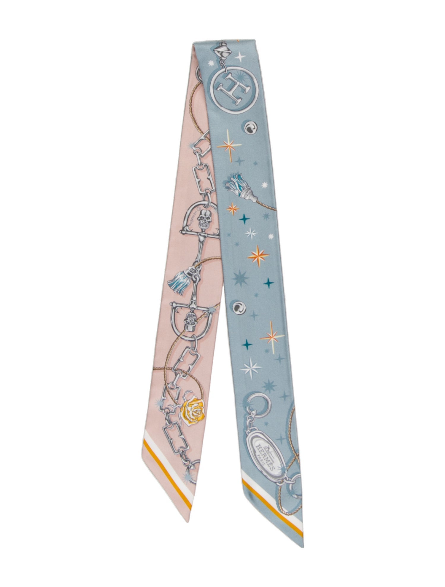 Hermès C'est La Fete Silk Twilly Scarf w/ Tags