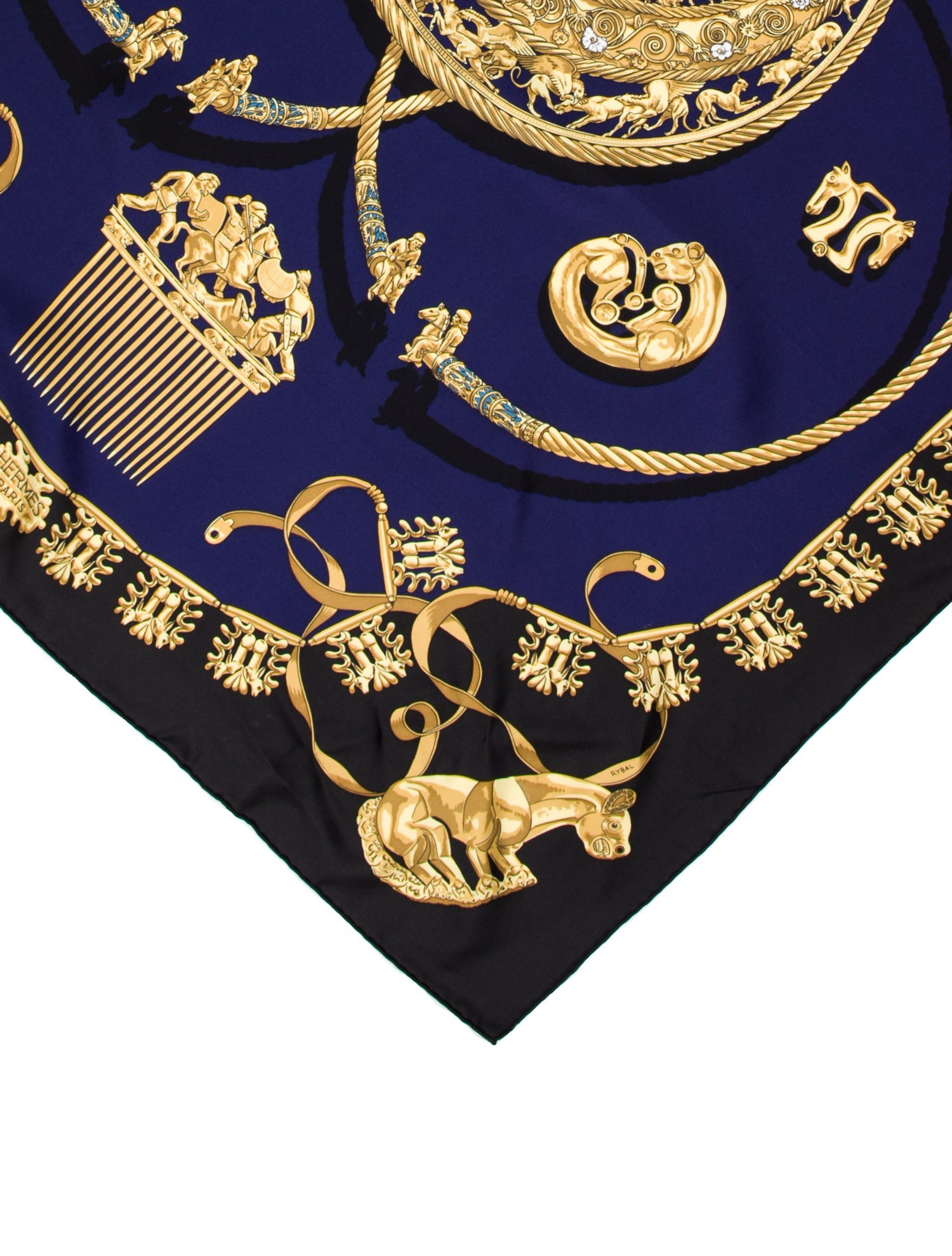 Hermès Les Cavaliers d'Or Silk Scarf