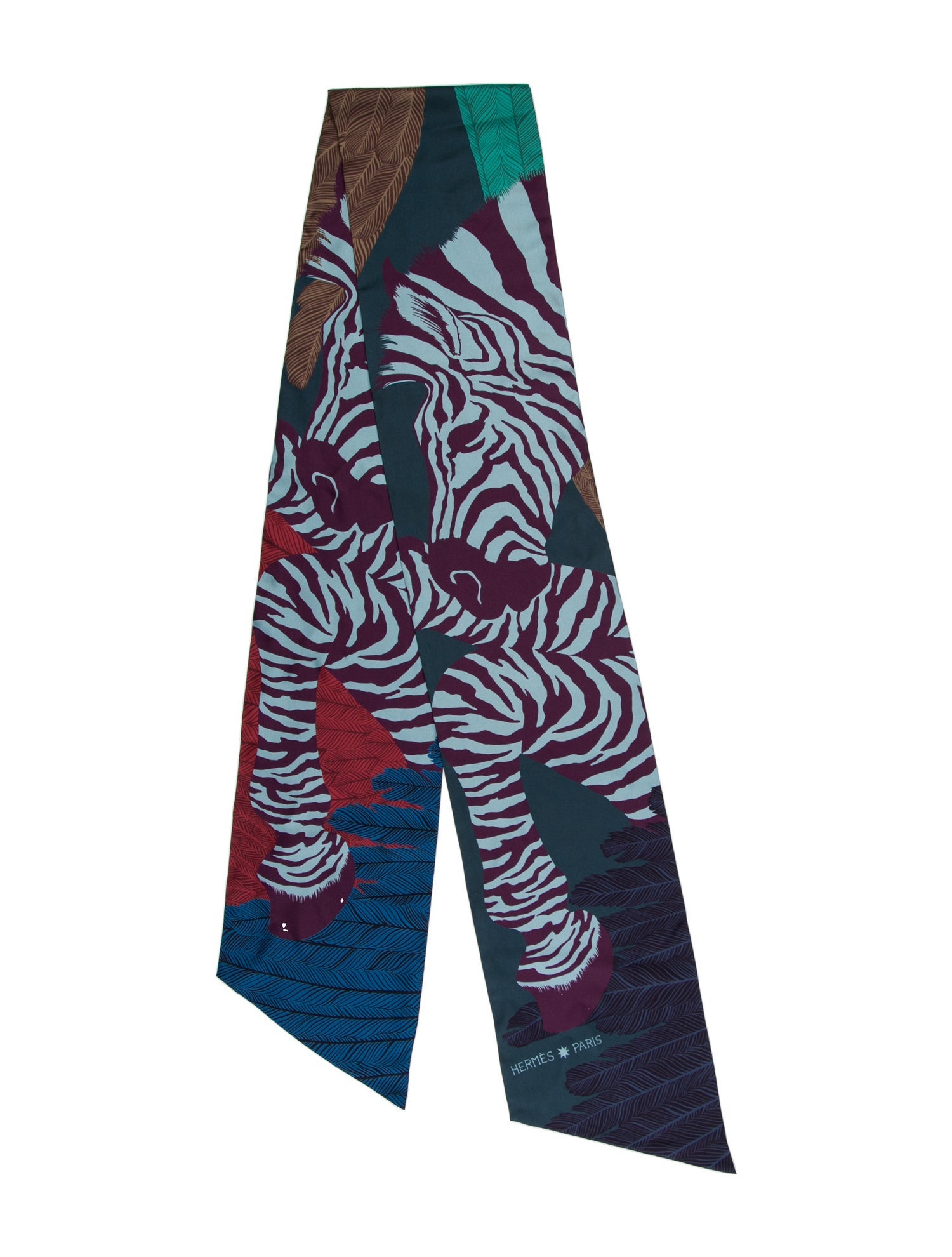 Hermès Zebra Pegasus Maxi Silk Twilly Scarf