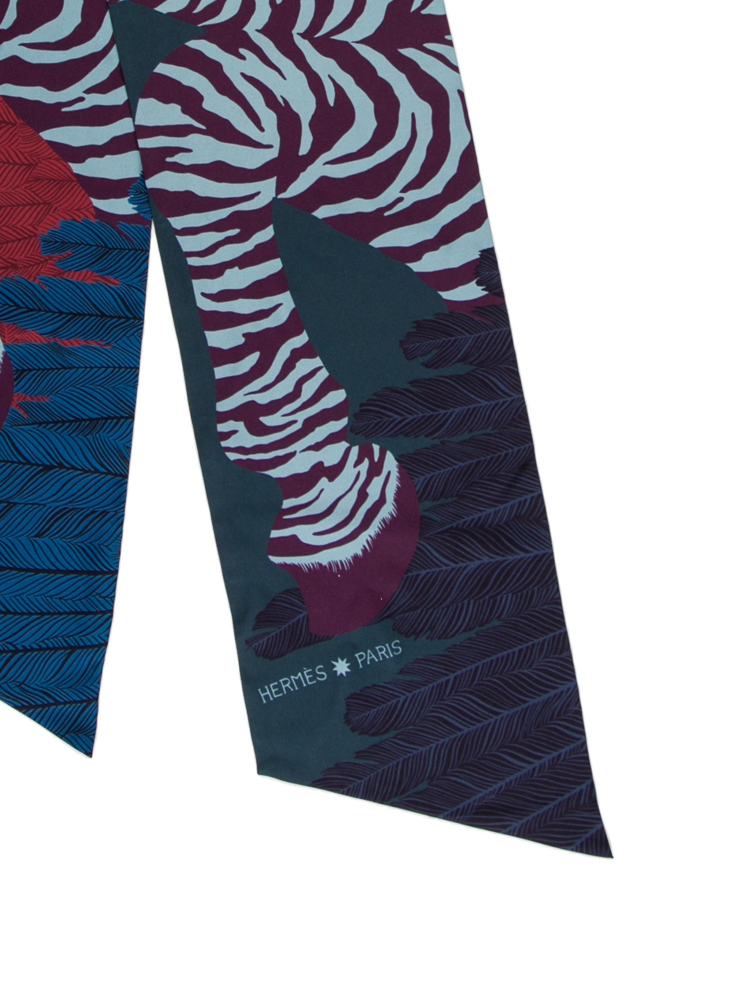 Hermès Zebra Pegasus Maxi Silk Twilly Scarf