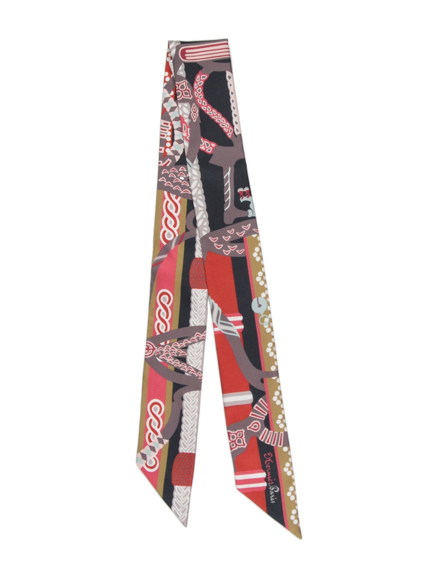 Hermès Fantaisie d'Etriers Silk Twilly Scarf w/ Tags