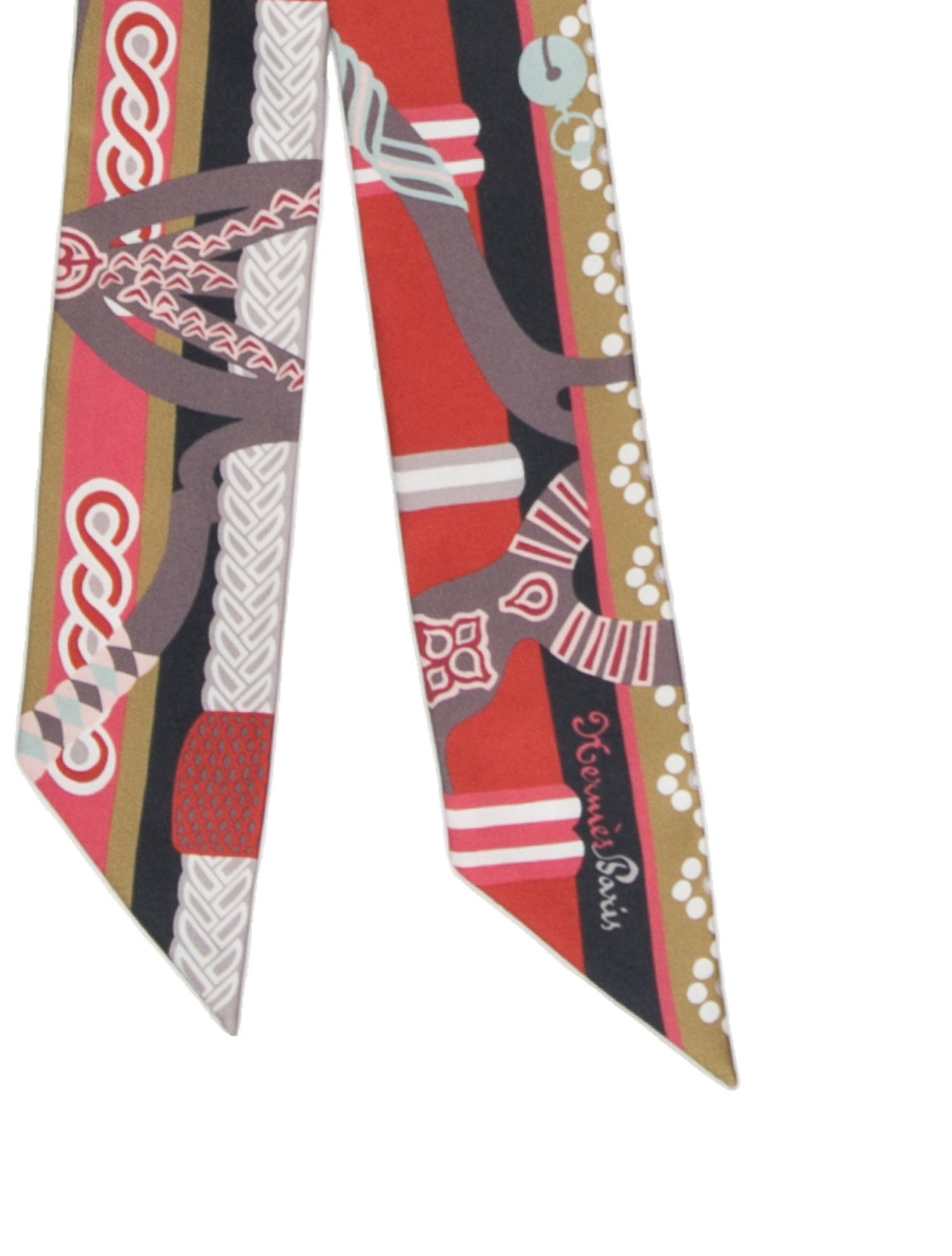 Hermès Fantaisie d'Etriers Silk Twilly Scarf w/ Tags