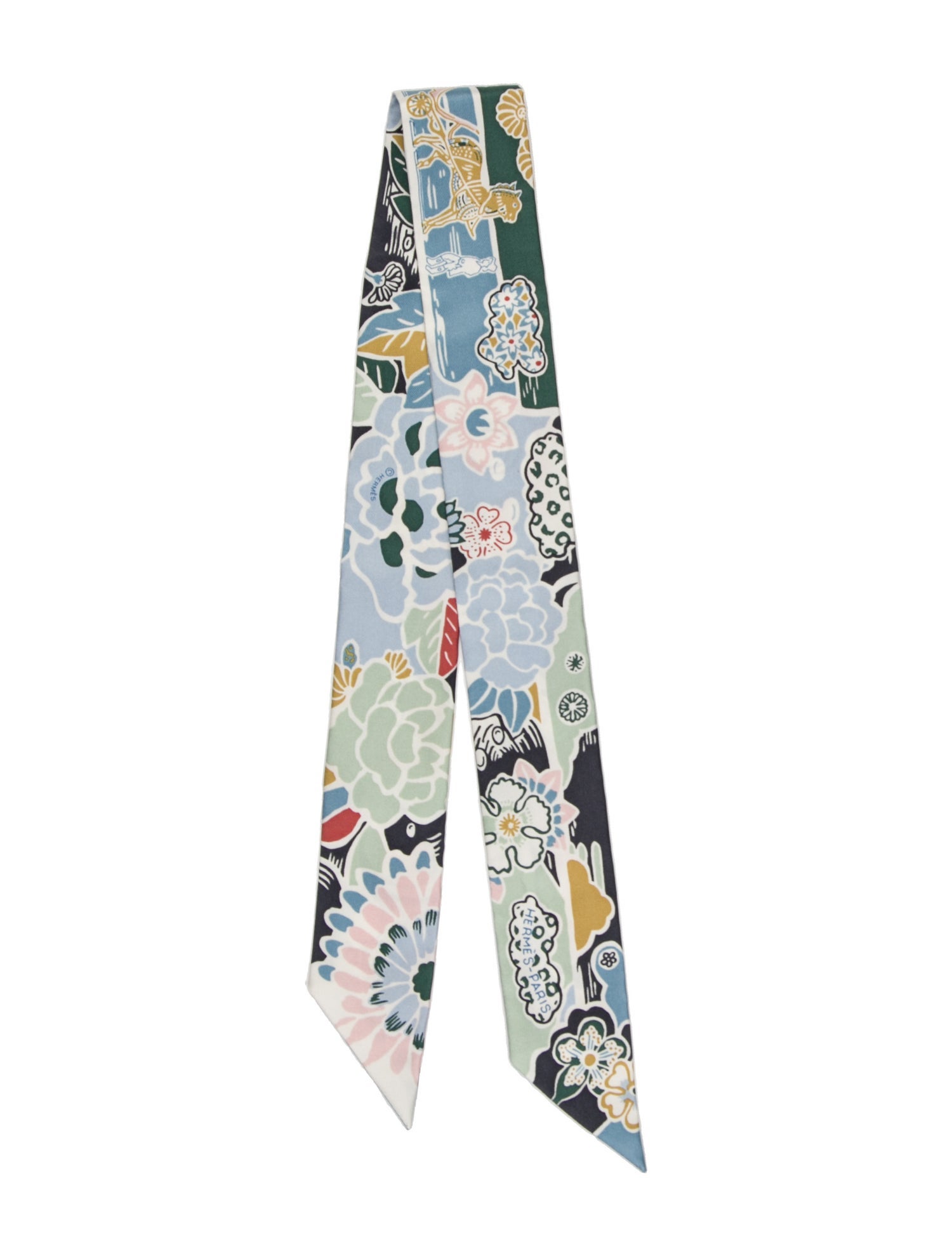 Hermès Bingata Silk Twilly Scarf