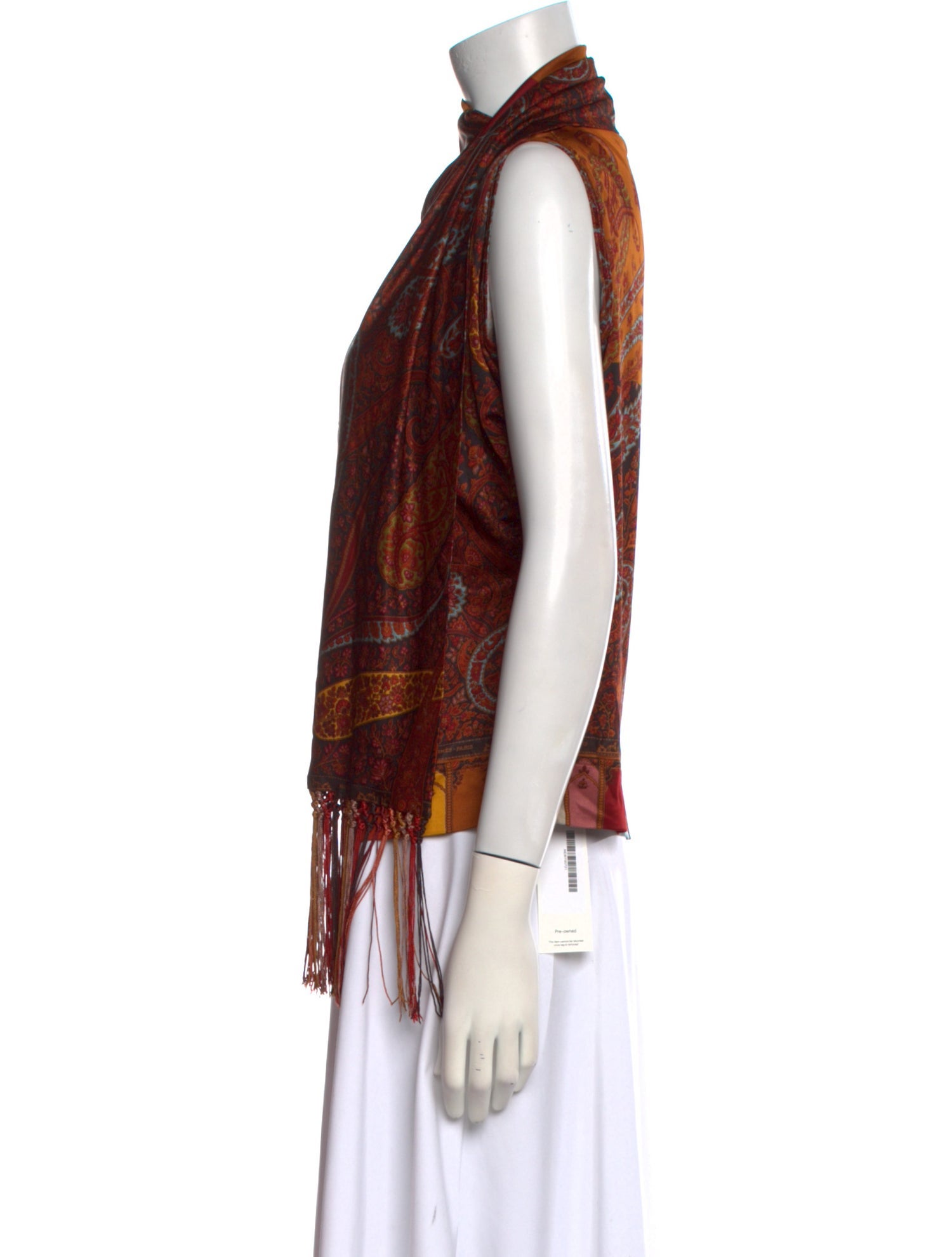 Hermès Printed Cowl Neck Blouse