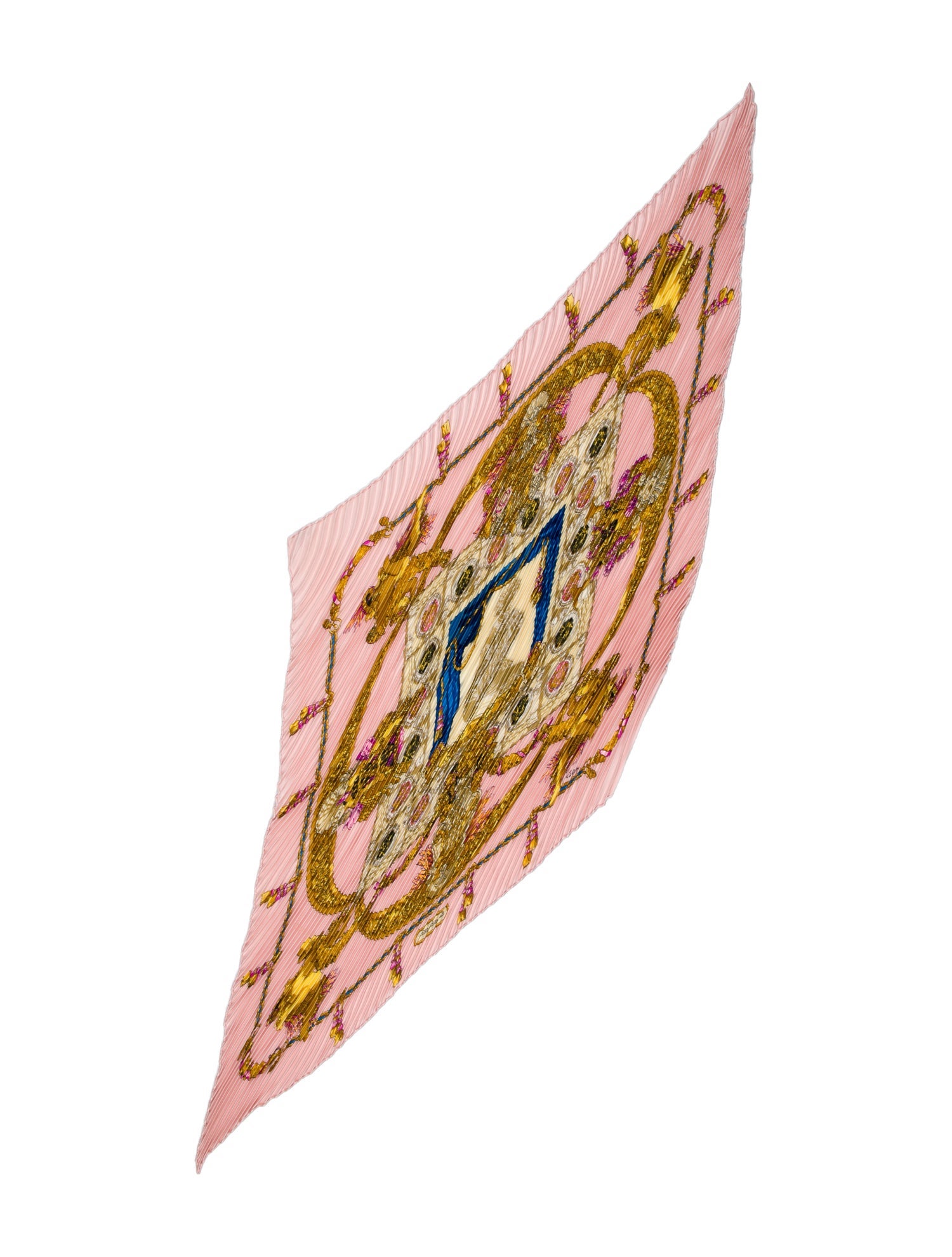 Hermès Hommage a Charles Garnier Architecte De l'Opera de Paris Silk Plissé Scarf