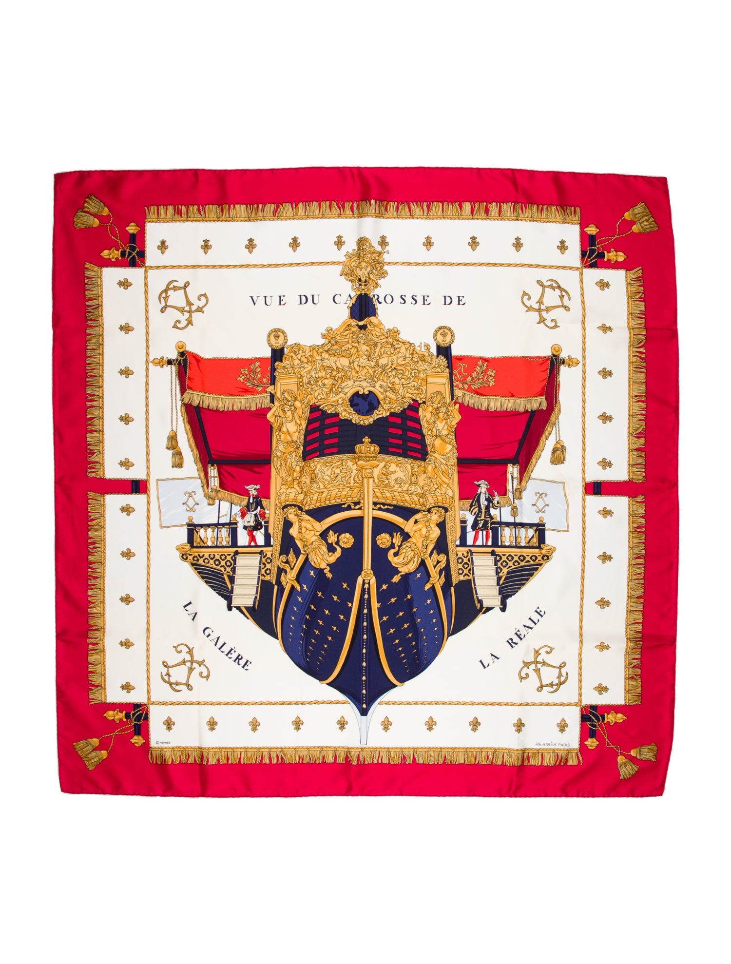 Hermès Vue Du Carrosse De Galère La Reale Silk Scarf