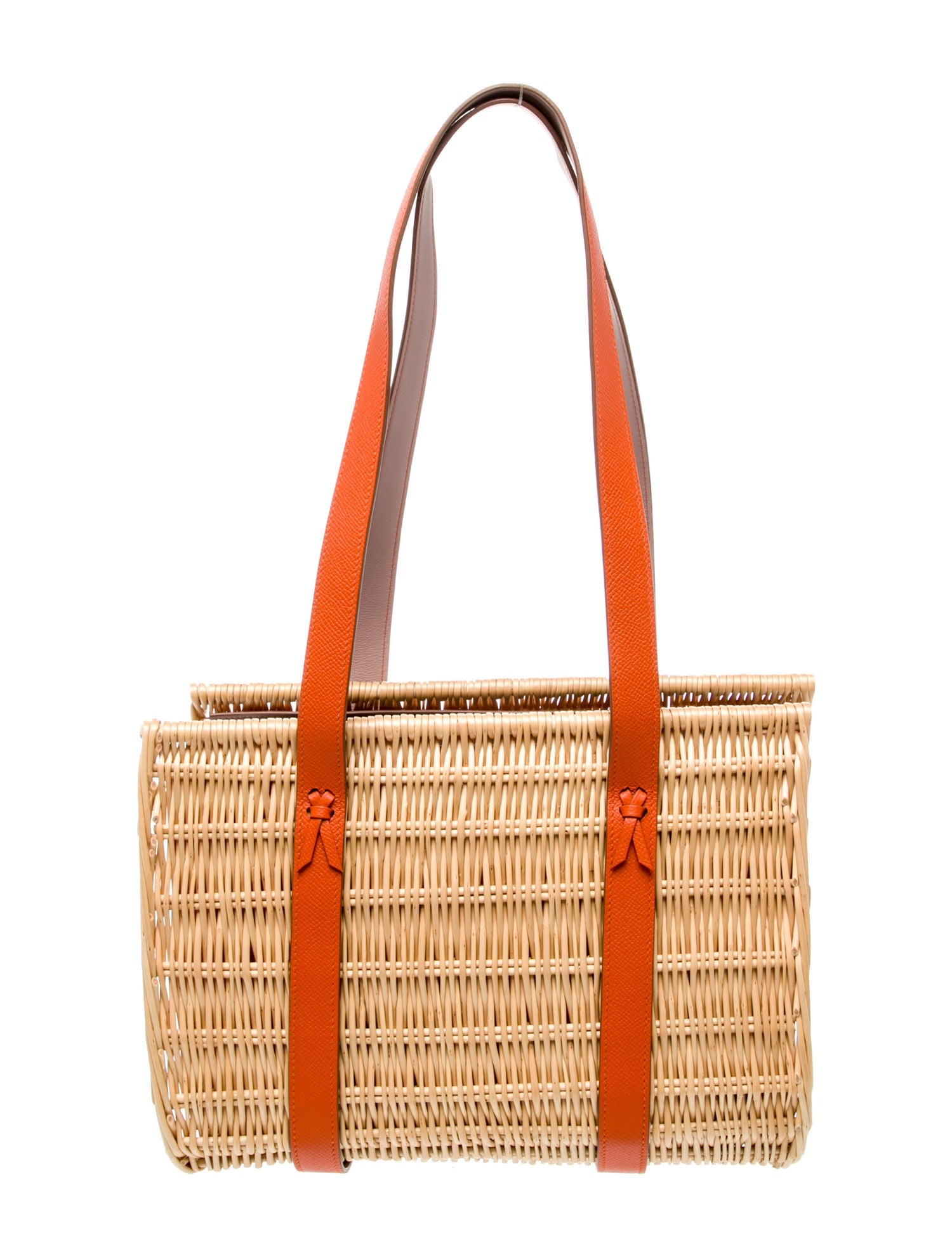 Hermès Epsom and Matte Crocodile Petit H Wicker Basket PM