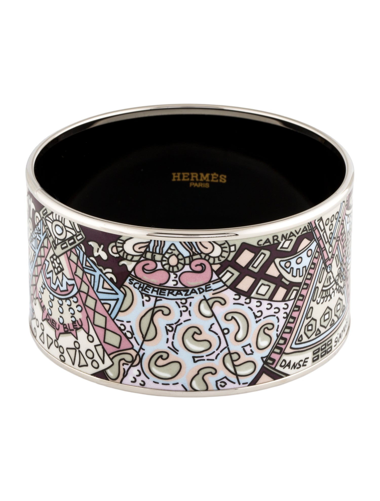 Hermès Extra Wide Enamel Bangle Bracelet