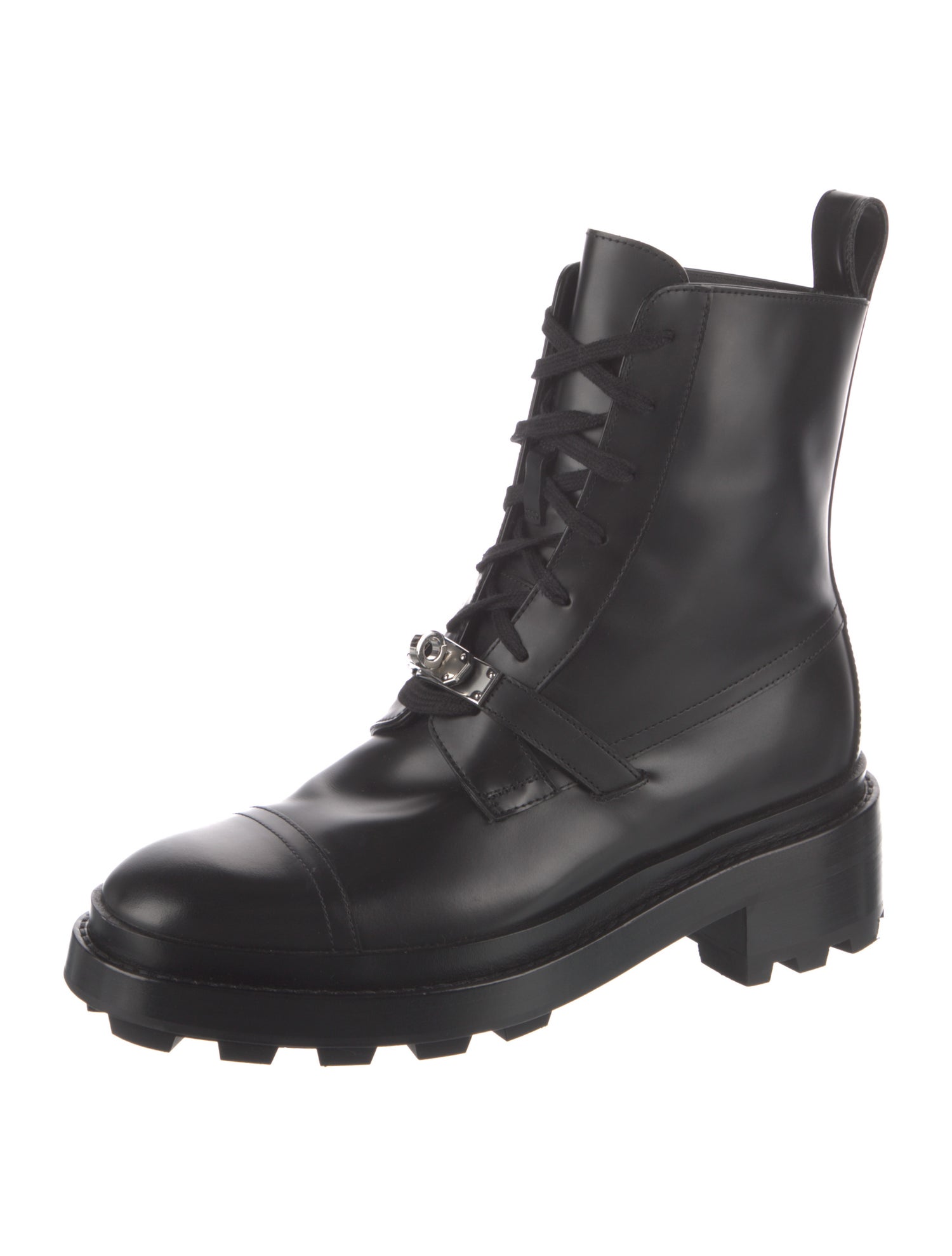 Hermès Funk Leather Combat Boots