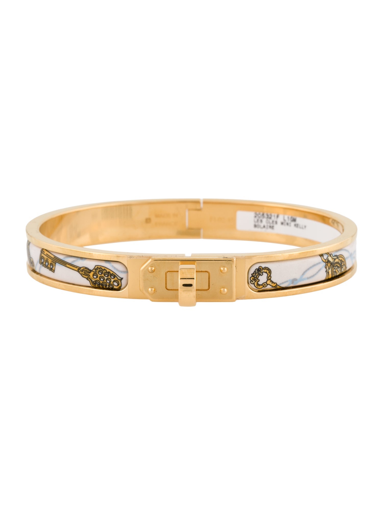Hermès Enamel Les Cles Mini Clic Kelly Bangle Bracelet