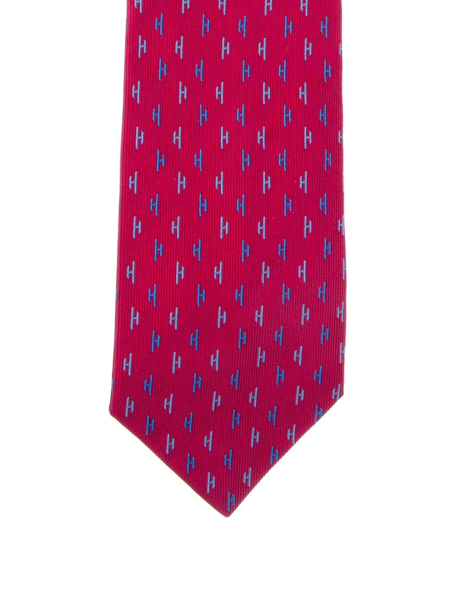 Hermès Pink Silk Pattern Print Tie