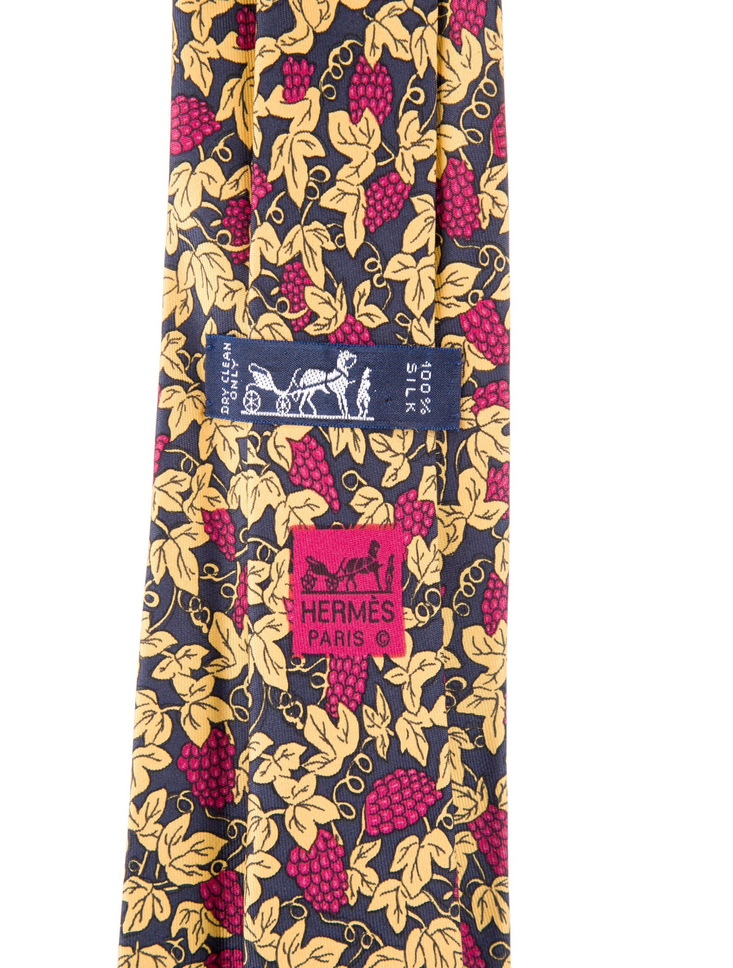Hermès Silk Fruit Pattern Print Tie