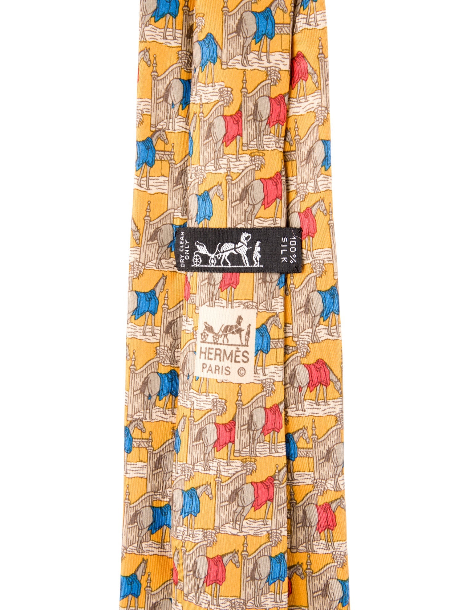 Hermès Silk Animal Pattern Print Tie