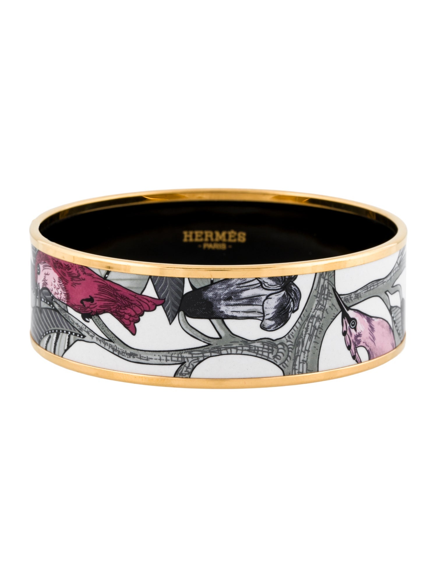 Hermès Enamel Wide Bangle Bracelet