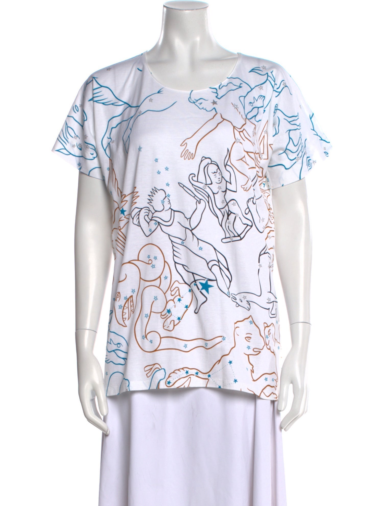 Hermès Printed One-Shoulder T-Shirt w/ Tags