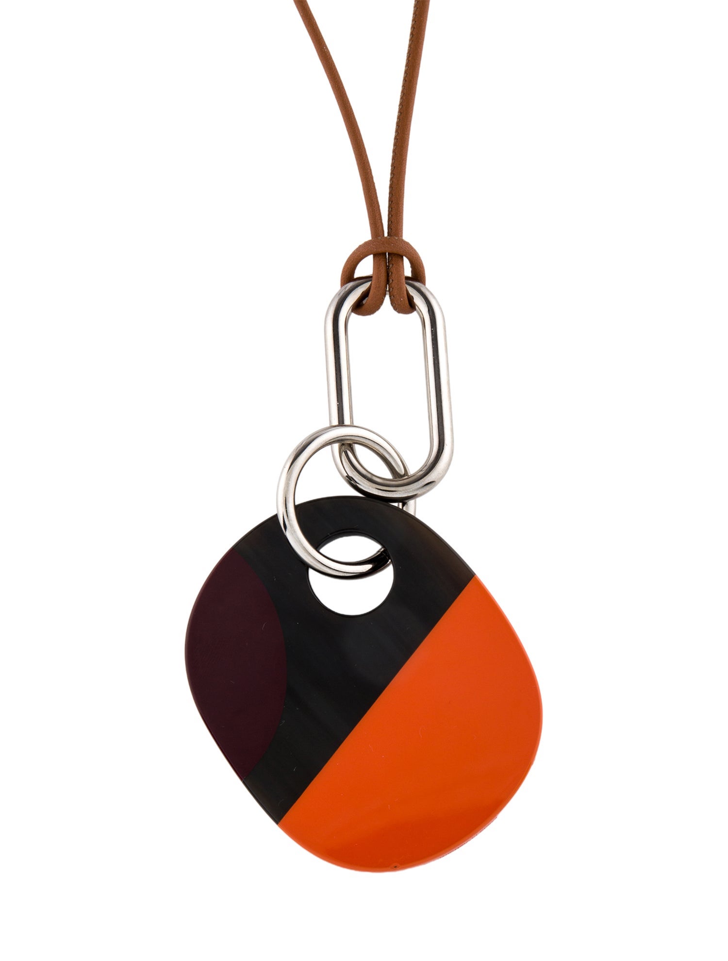 Hermès Horn & Enamel Pendant Necklace