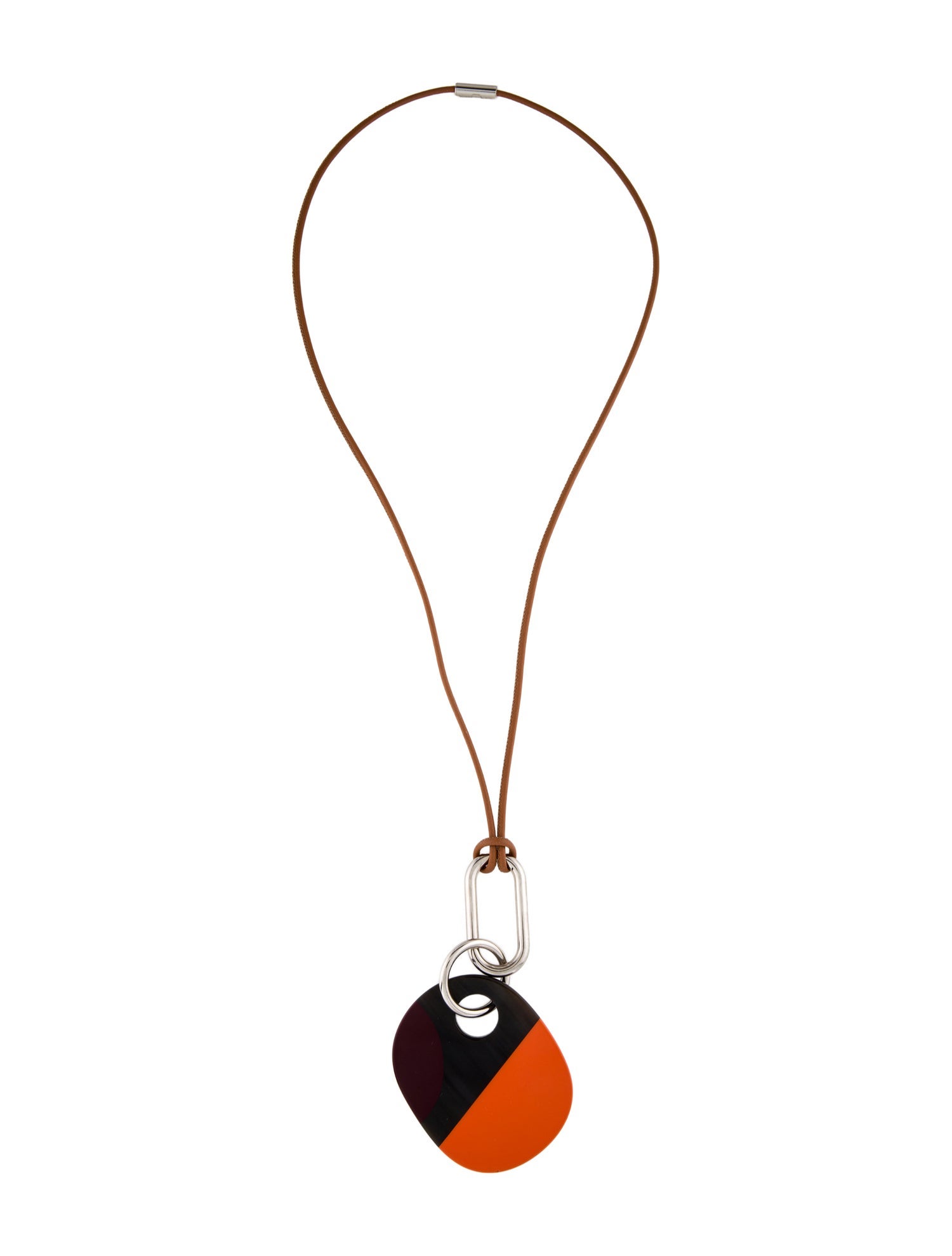 Hermès Horn & Enamel Pendant Necklace