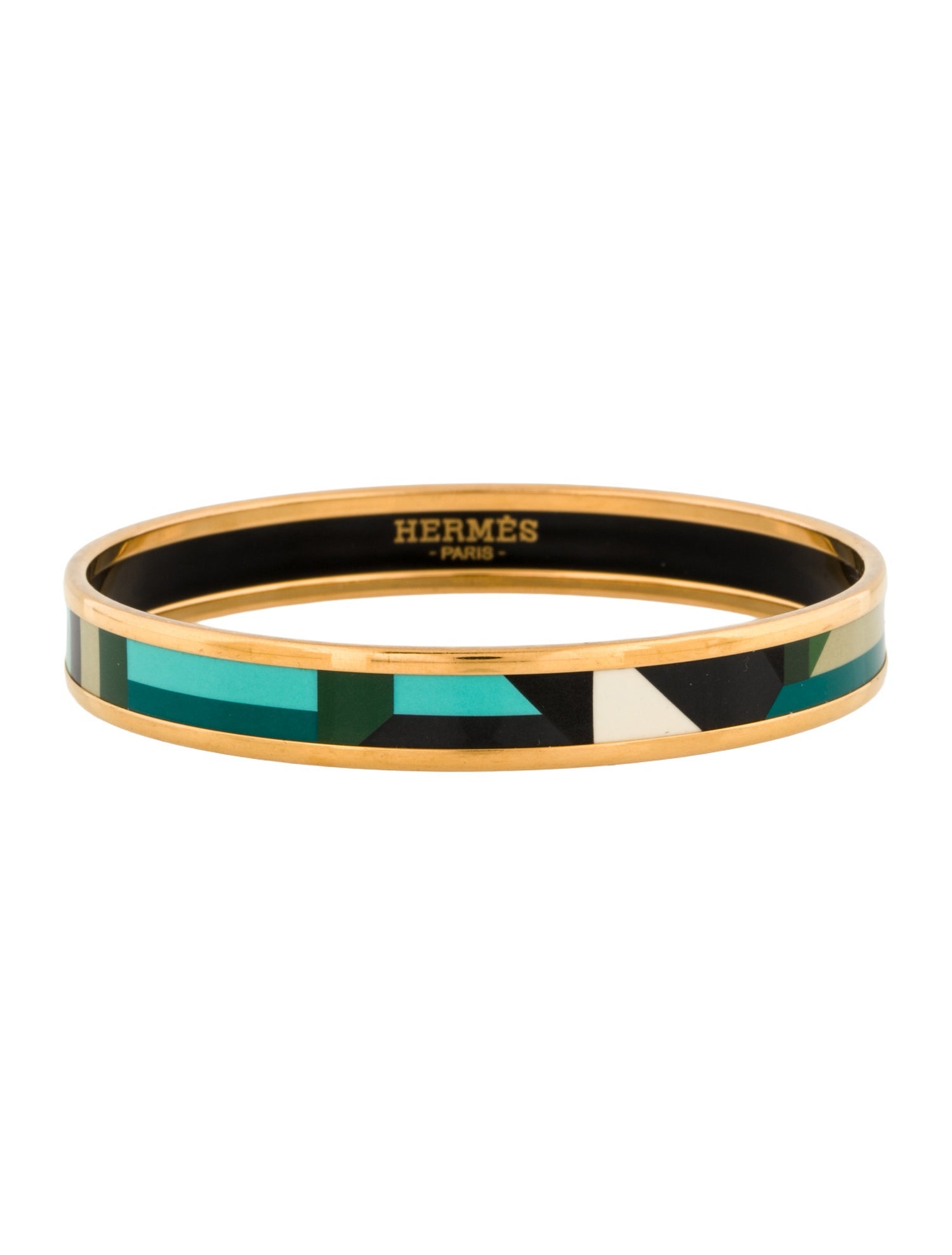 Hermès Narrow Enamel Bangle Bracelet