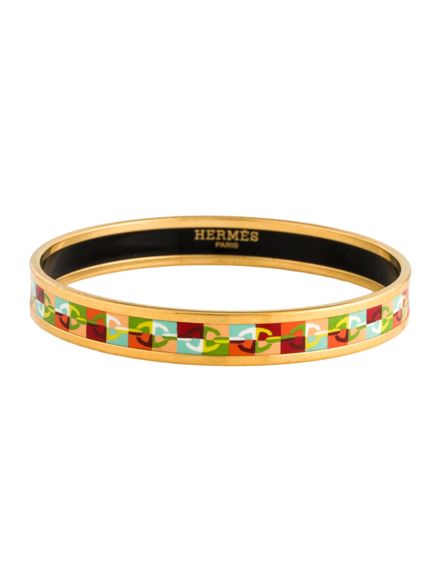 Hermès Optique Chaine d'Ancre Narrow Enamel Bangle
