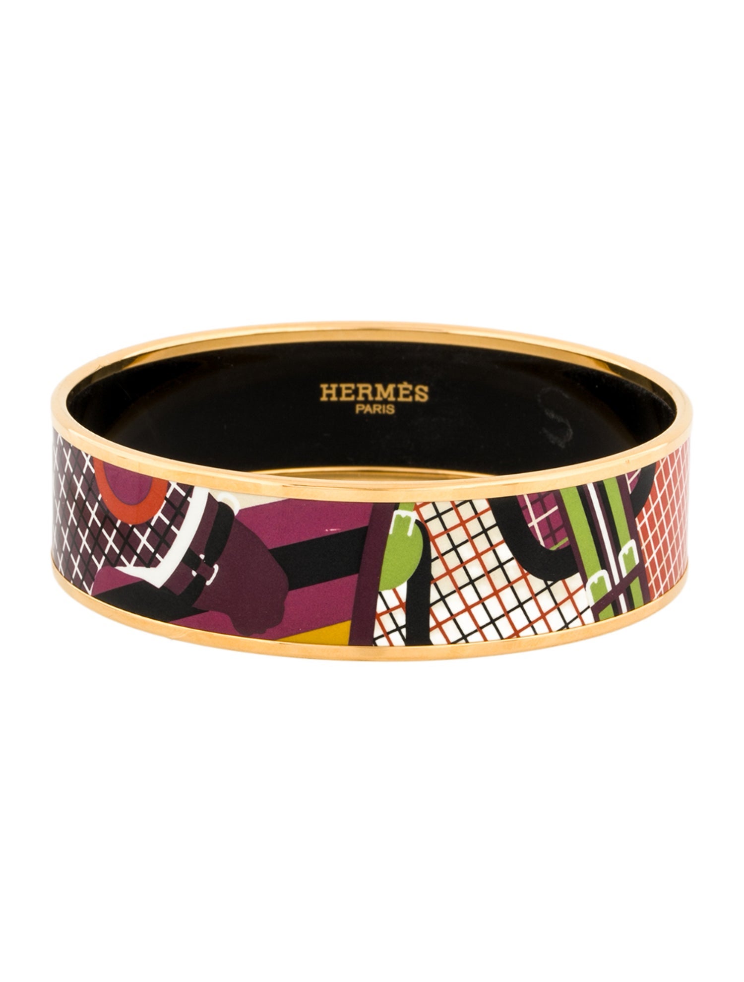 Hermès Wide Enamel Bangle Bracelet