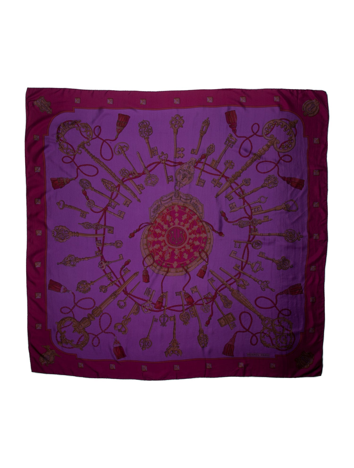 Hermès Les Clés Dip-Dye Silk Shawl