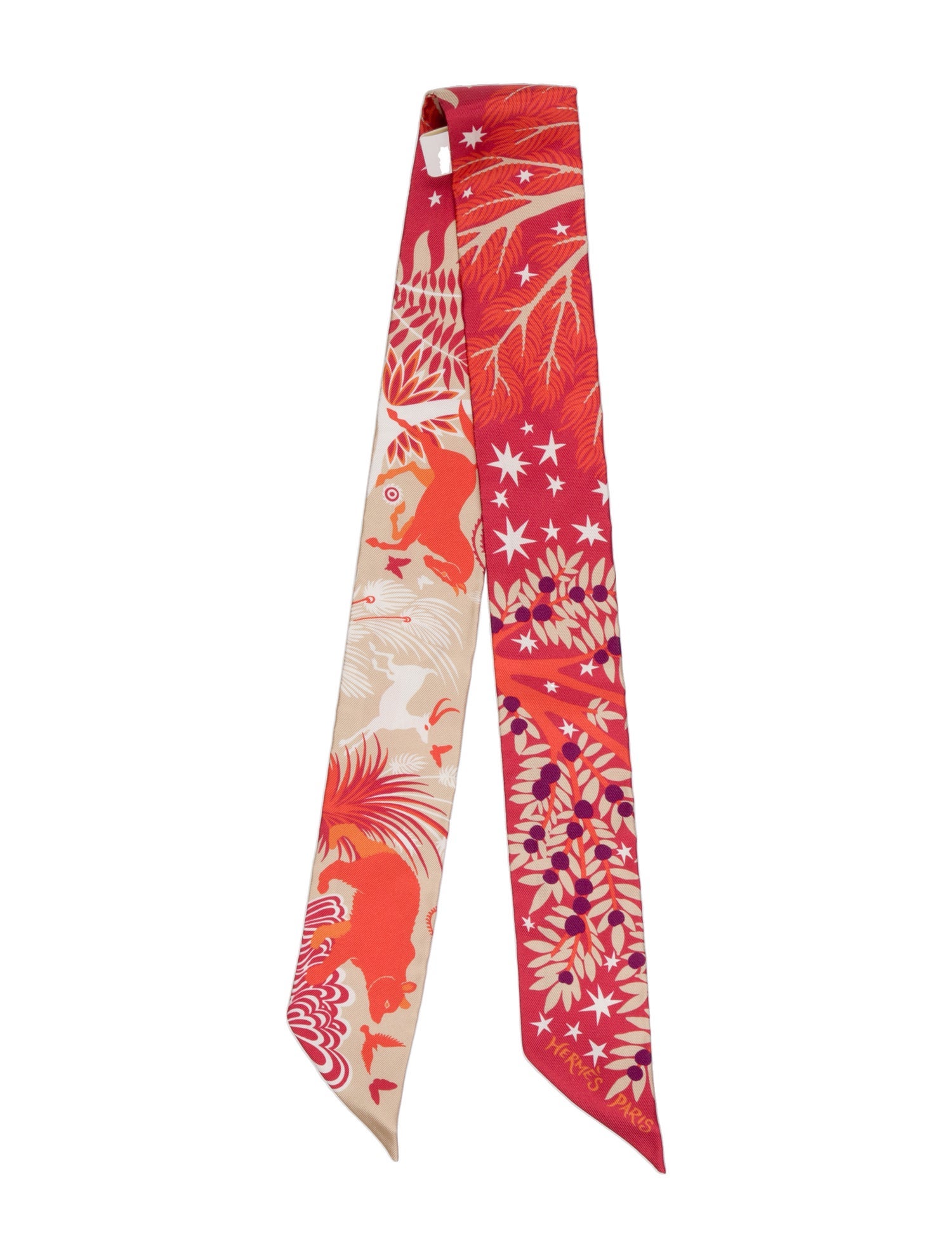 Hermès Sous Le Charme D'Orphee Silk Twilly Scarf