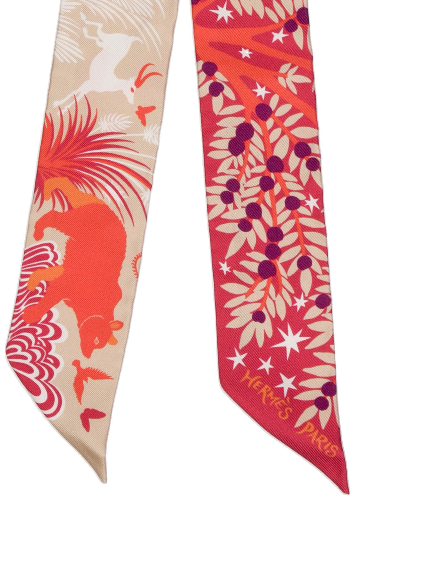 Hermès Sous Le Charme D'Orphee Silk Twilly Scarf