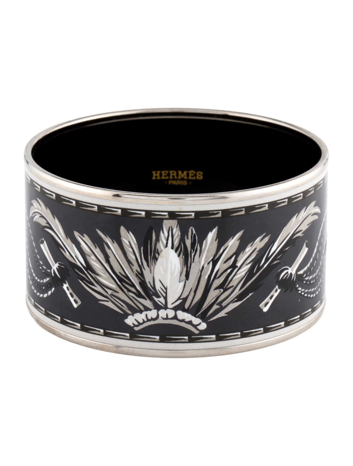 Hermès Enamel Extra Wide Bangle Bracelet
