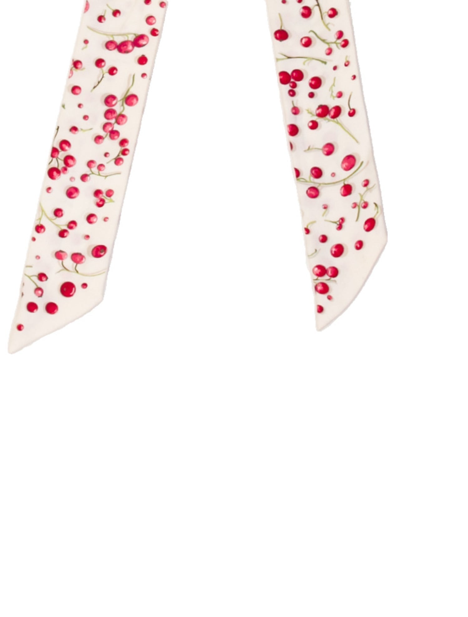 Hermès Red Berries Silk Twilly Scarf