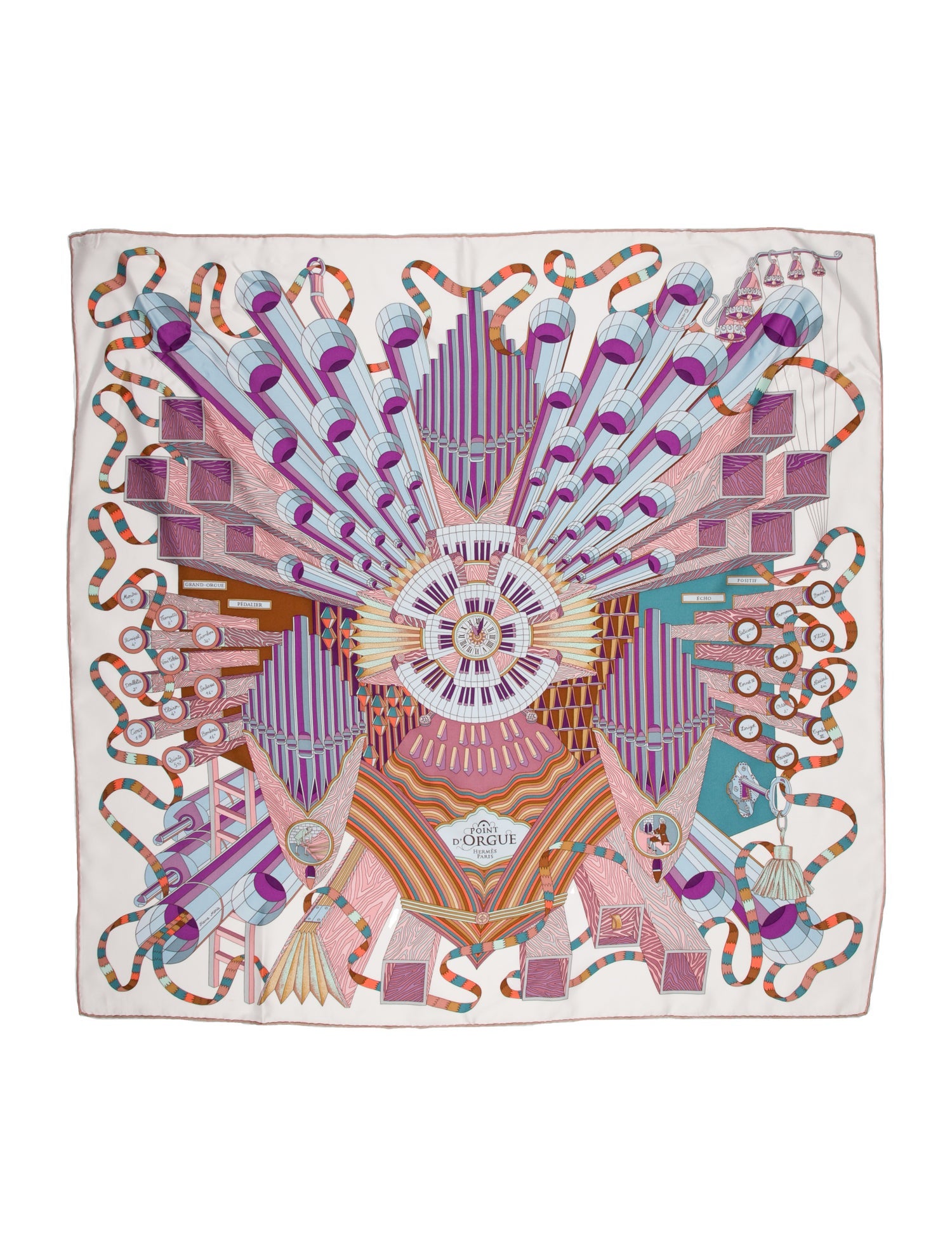 Hermès Point D'Orgue Silk Scarf