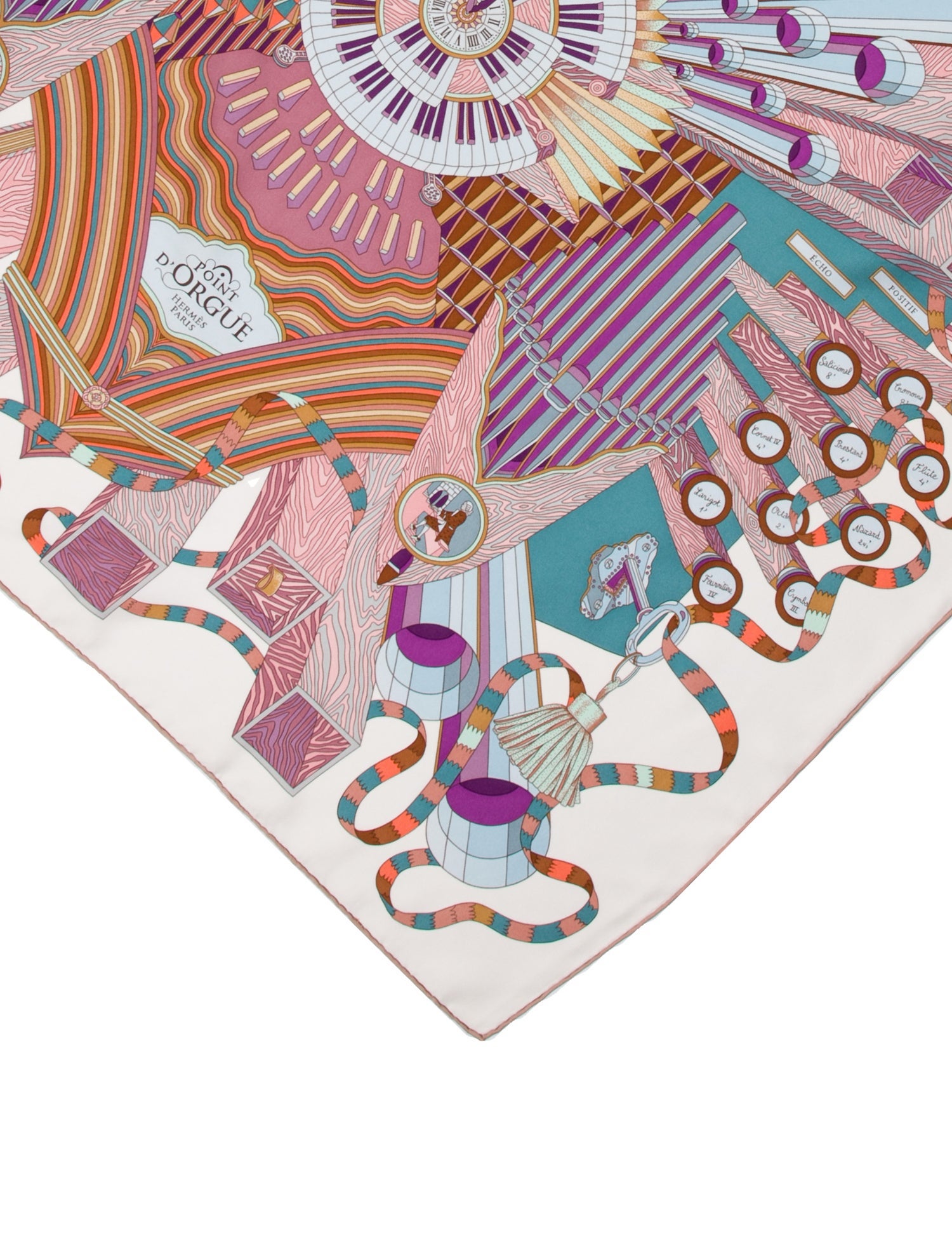 Hermès Point D'Orgue Silk Scarf