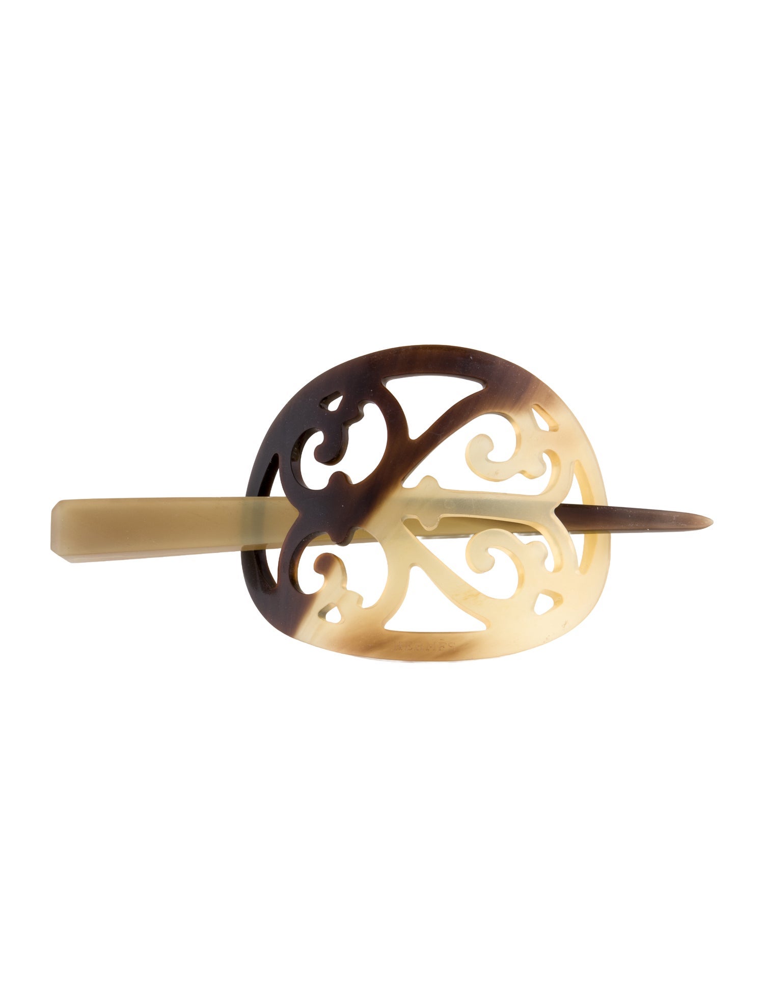 Hermès Buffalo Horn Rocaille Hair Pin