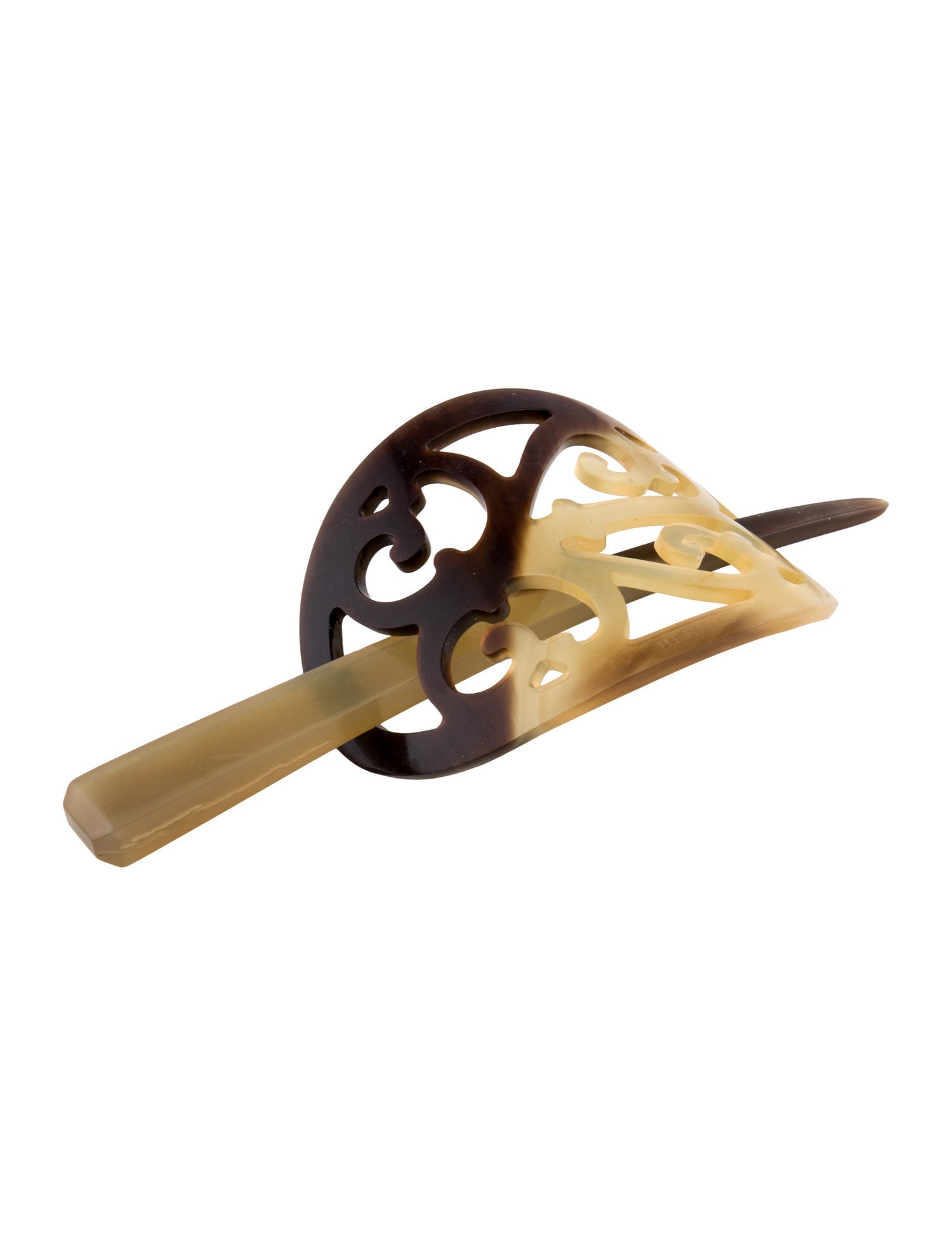 Hermès Buffalo Horn Rocaille Hair Pin