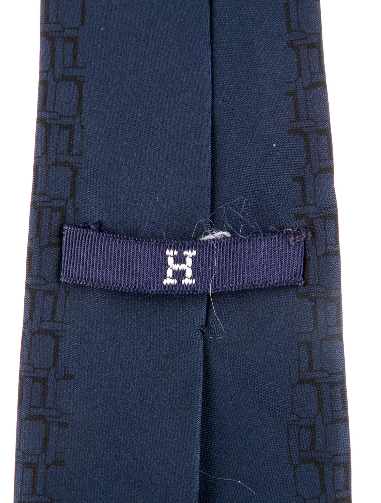 Hermès Pattern Print Silk Tie