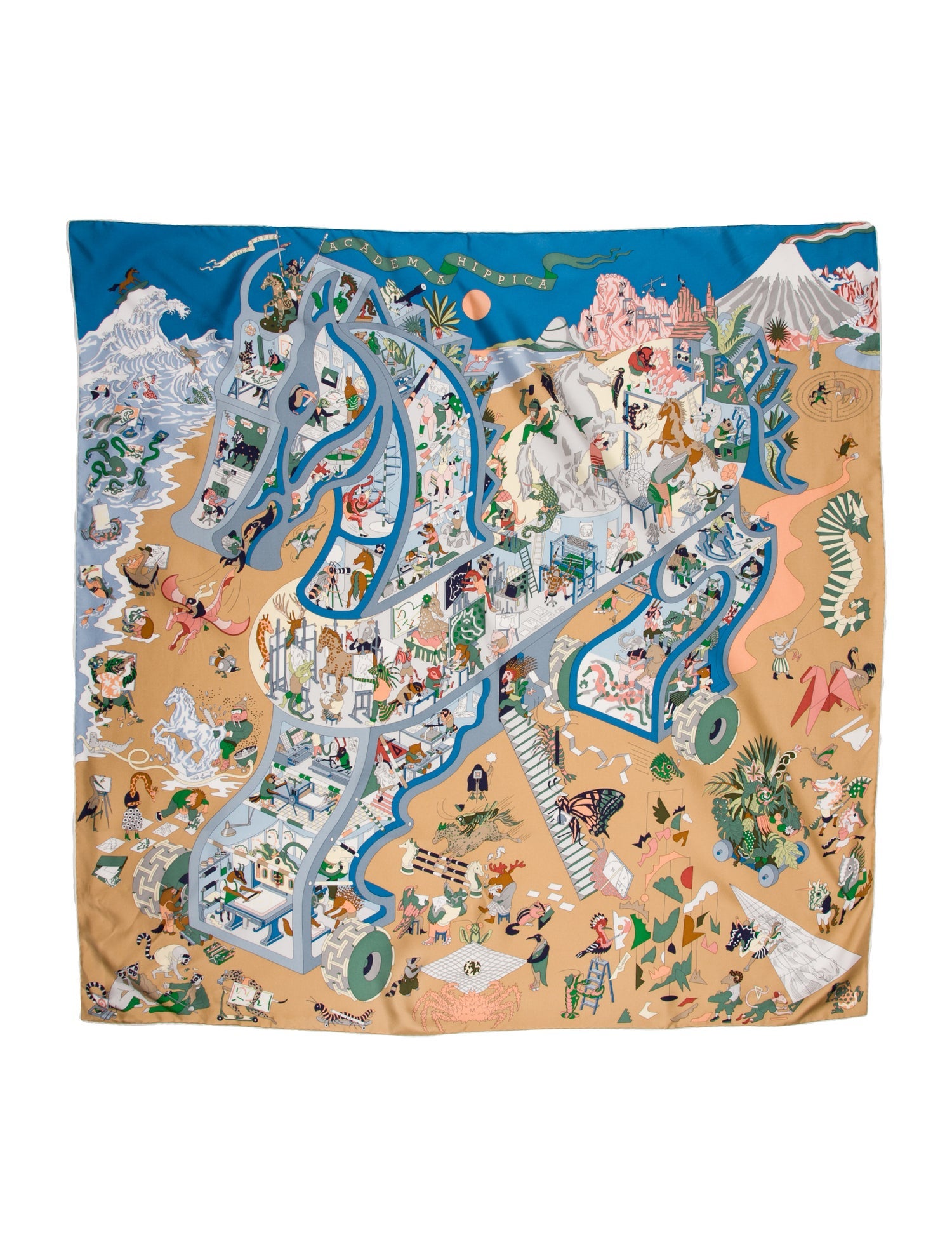 Hermès Academia Hippica Silk Scarf