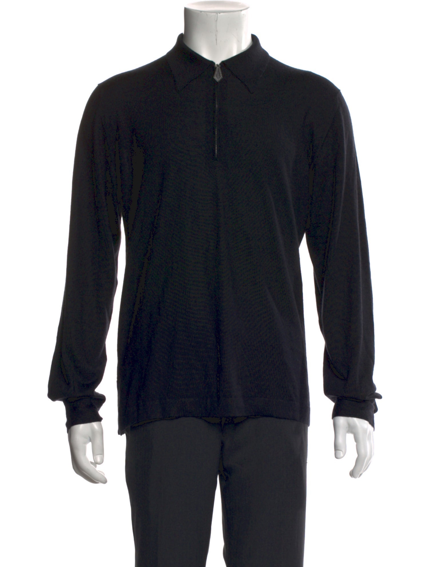 Hermès Mock Neck Long Sleeve Polo Sweater