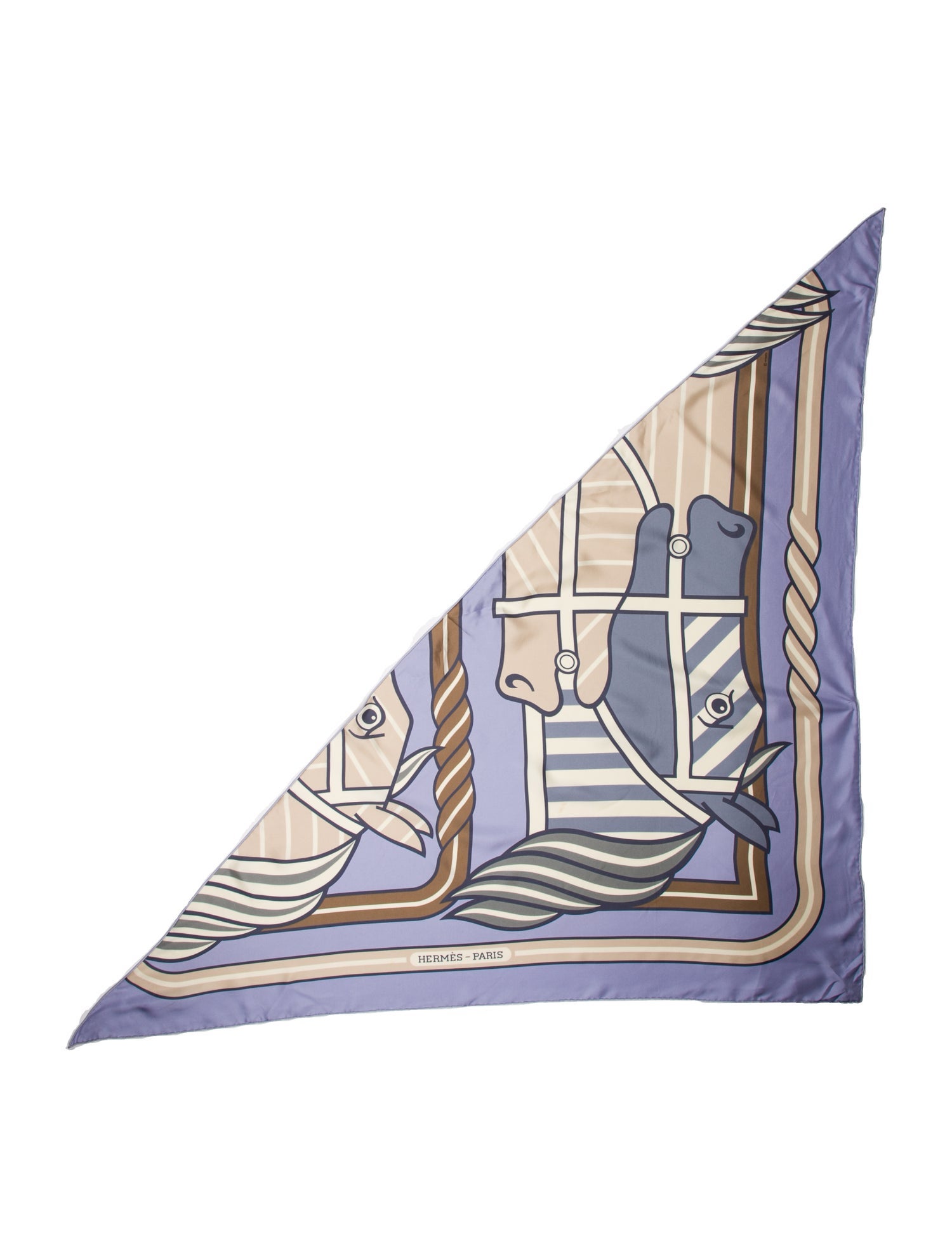 Hermès Quadrige Bayadere Giant Silk Triangle Scarf